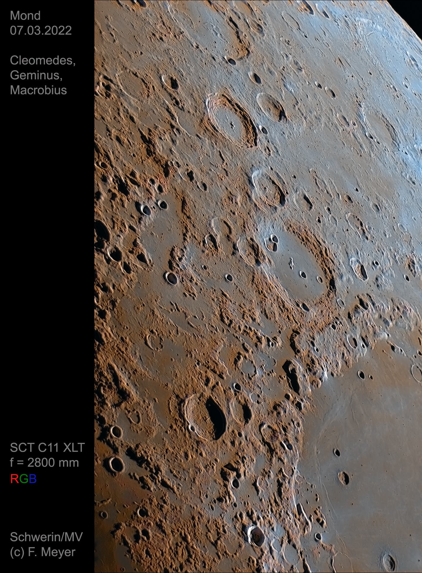 Mond, Cleomedes, Geminus, Macrobius am 7. März 2022