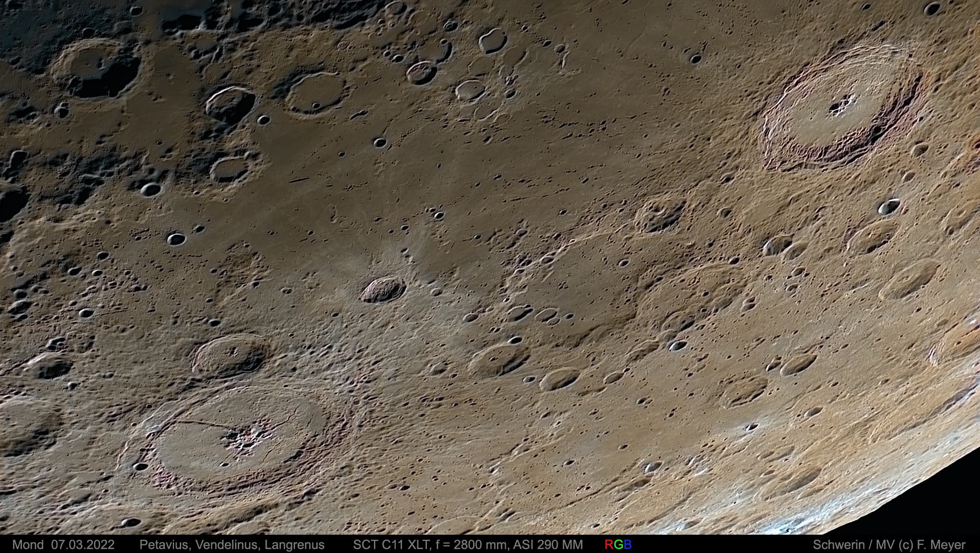Mond, Petavius, Vendelinus & Langrenus am 7. März 2022