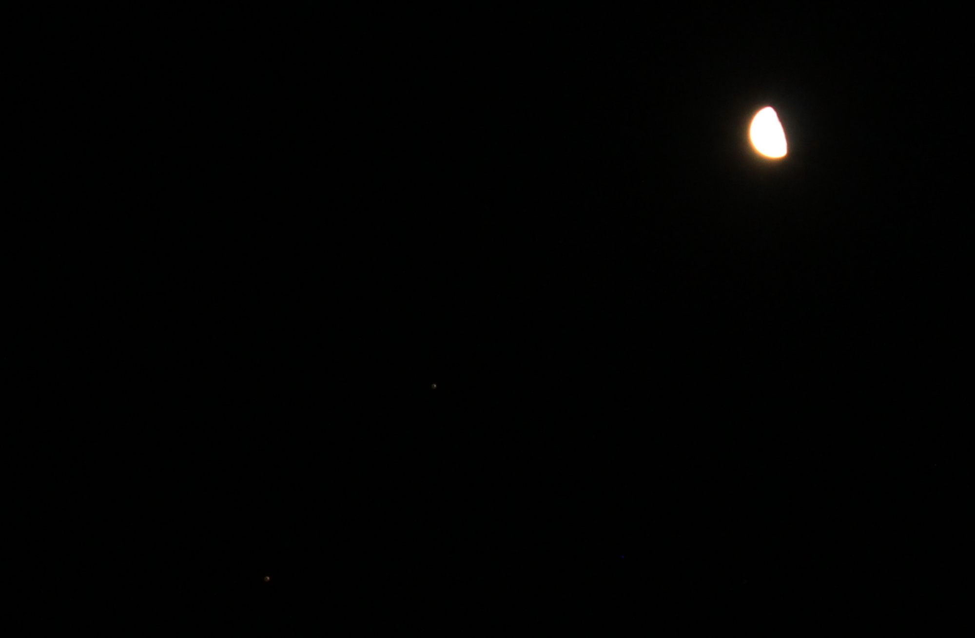 Mond, Mars und Saturn