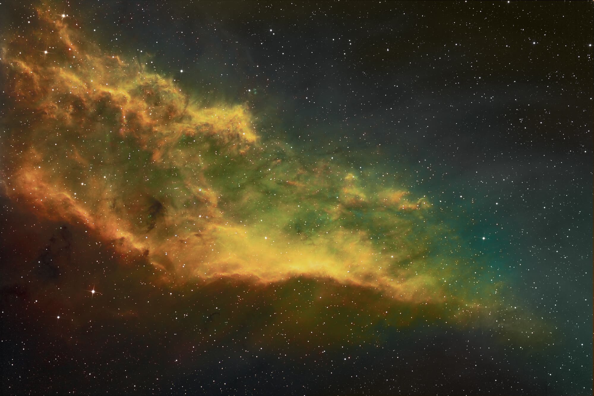Der California-Nebel in der Hubble-Farbpalette