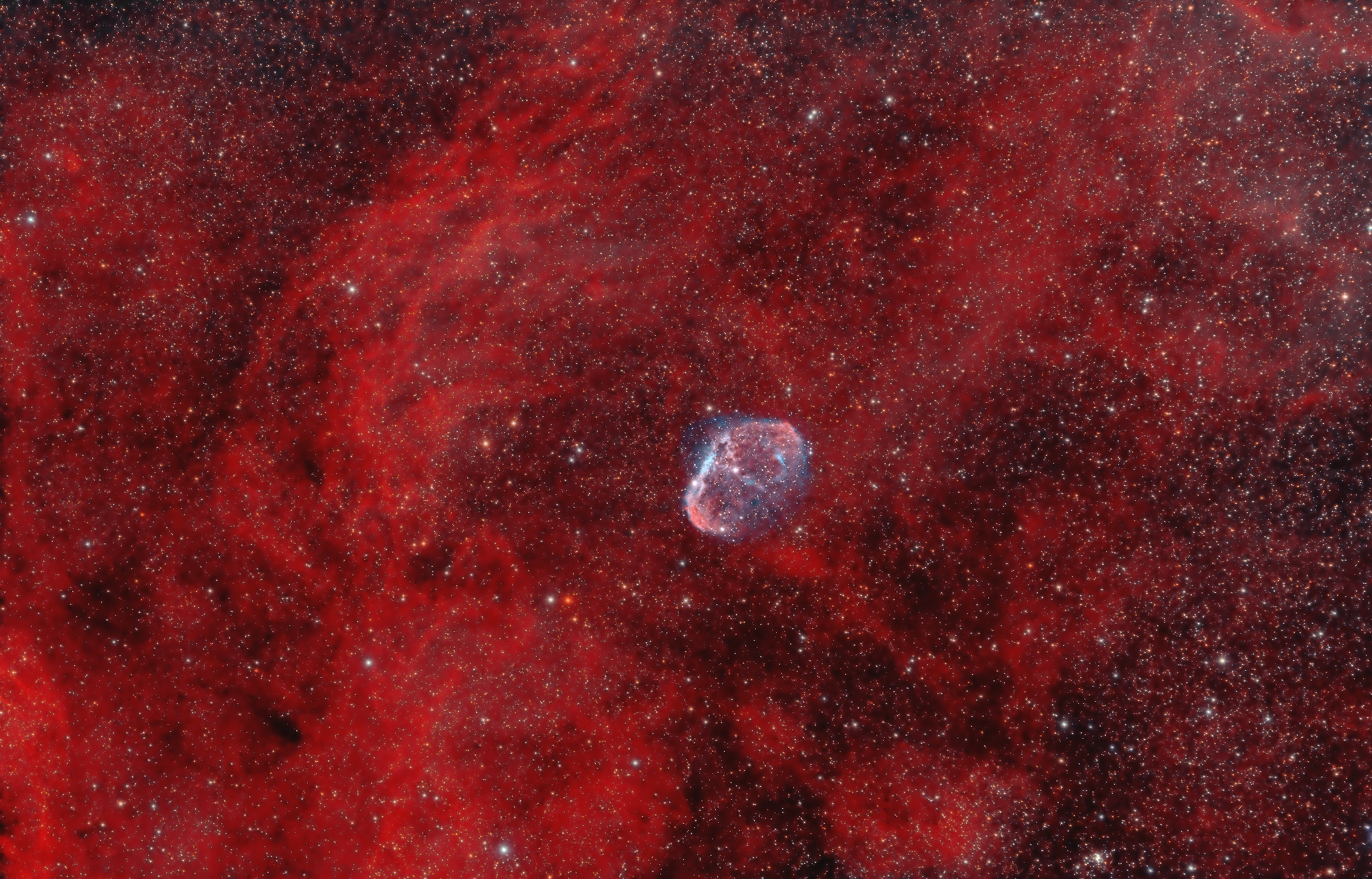 NGC 6888 - Sichel-Nebel in H-Alpha-OIII-RGB
