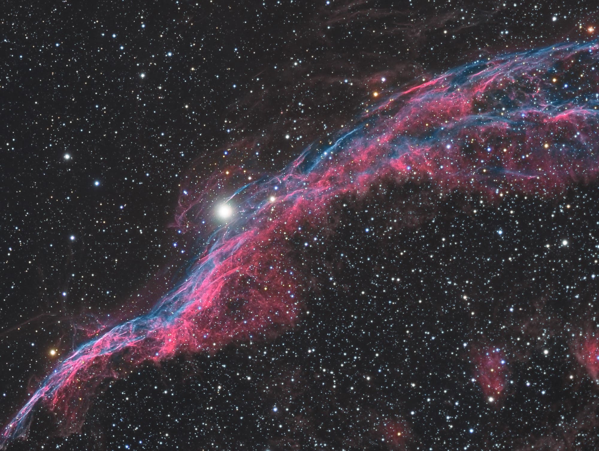 NGC 6960 in H-alpha-LRGB