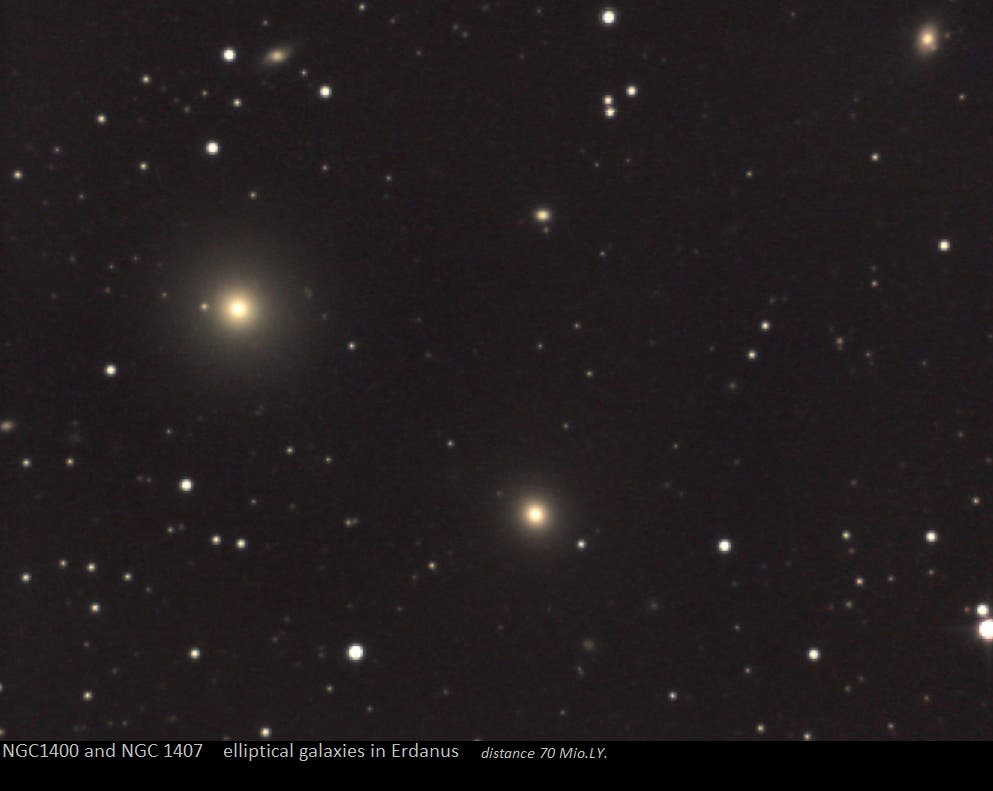 NGC1400 und NGC1407   elliptische Galaxien im Sternbild Eridanus
