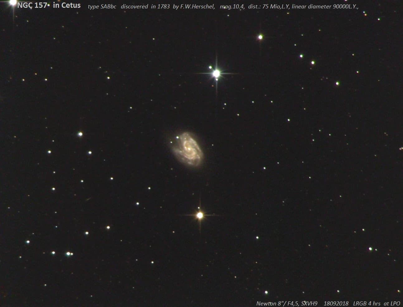 NGC157 – Galaxie in Cetus