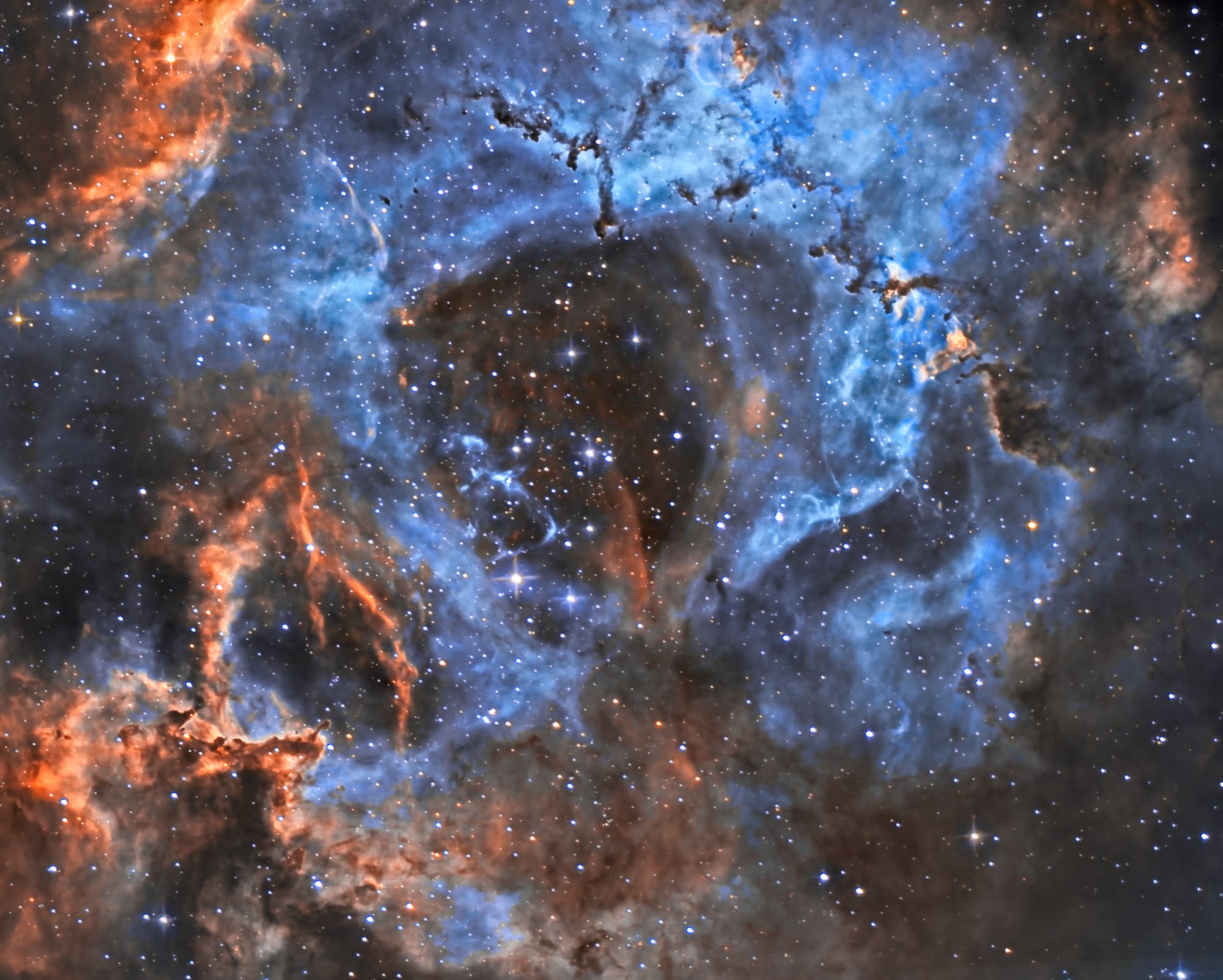 Rosettennebel (Hubble-Palette)
