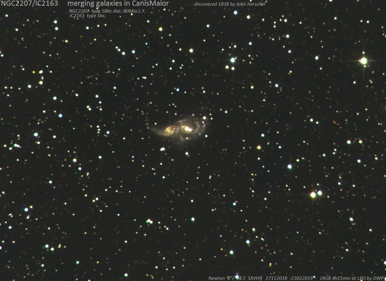 NGC 2207/IC 2163 in Canis Major