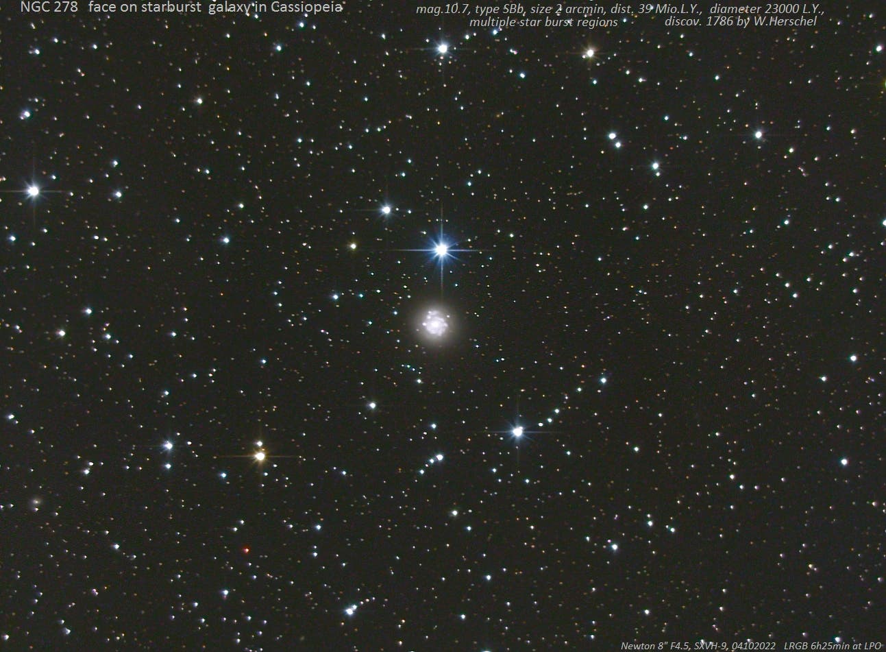 NGC 278 - Starburst-Galaxie in der Kassiopeia (1)