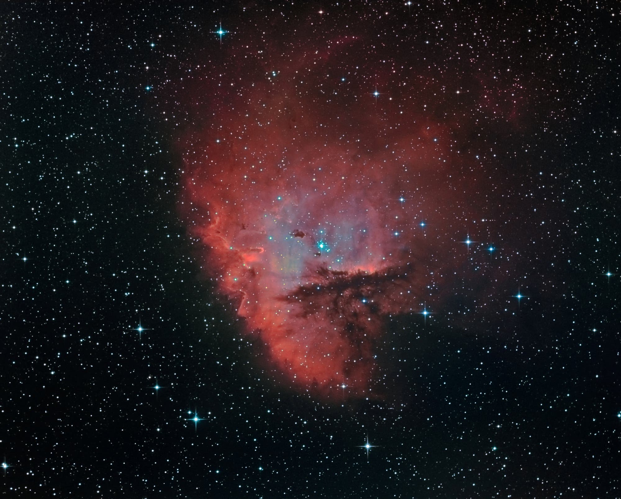 NGC 281 H-alpha/O3 Bicolor
