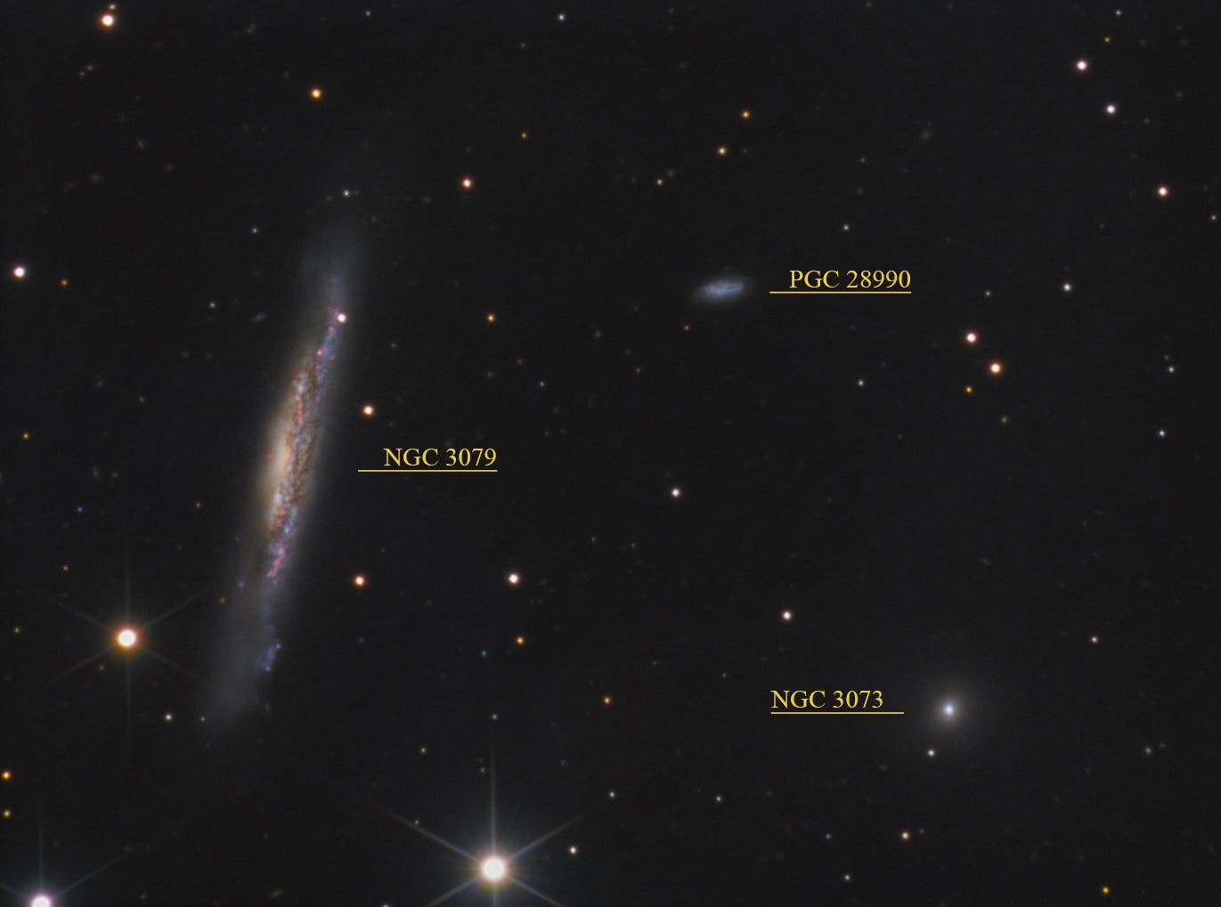 NGC 3079 (Objekte)