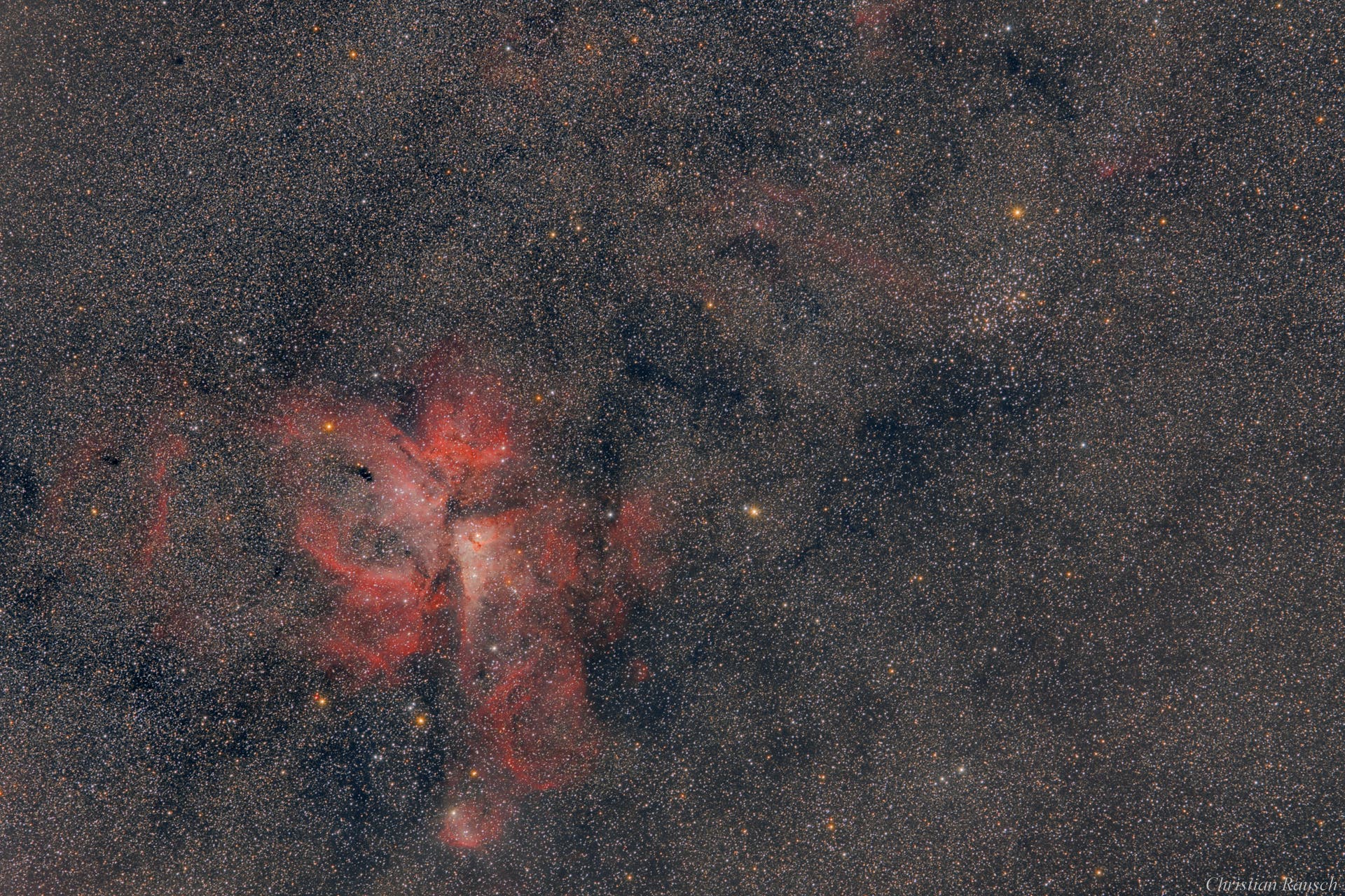 Carinanebel (NGC 3372) und Wishing Well Cluster (NGC 3532)