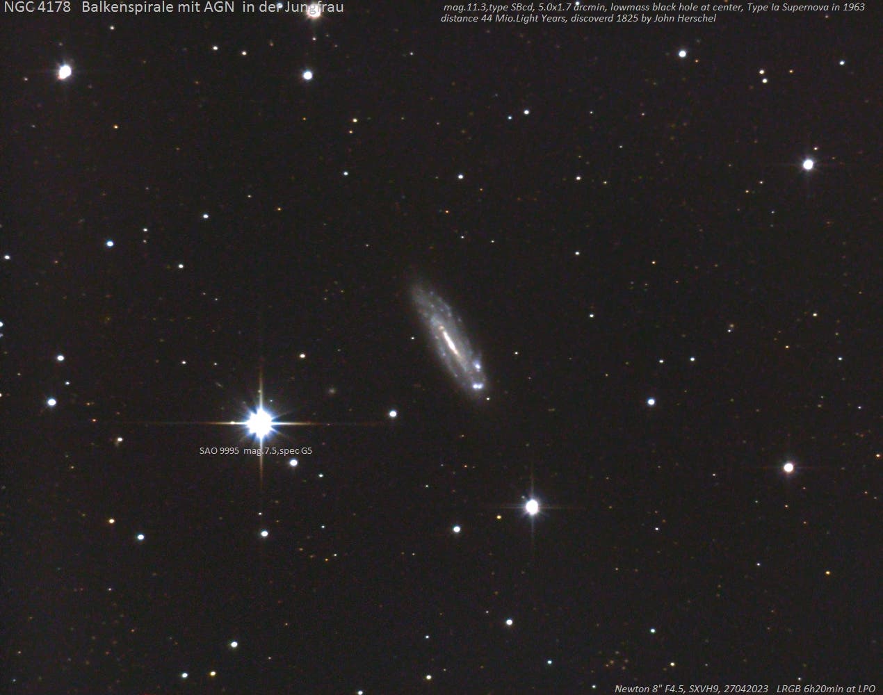 NGC 4178 – Balkenspirale mit einem AGN in der Jungfrau
