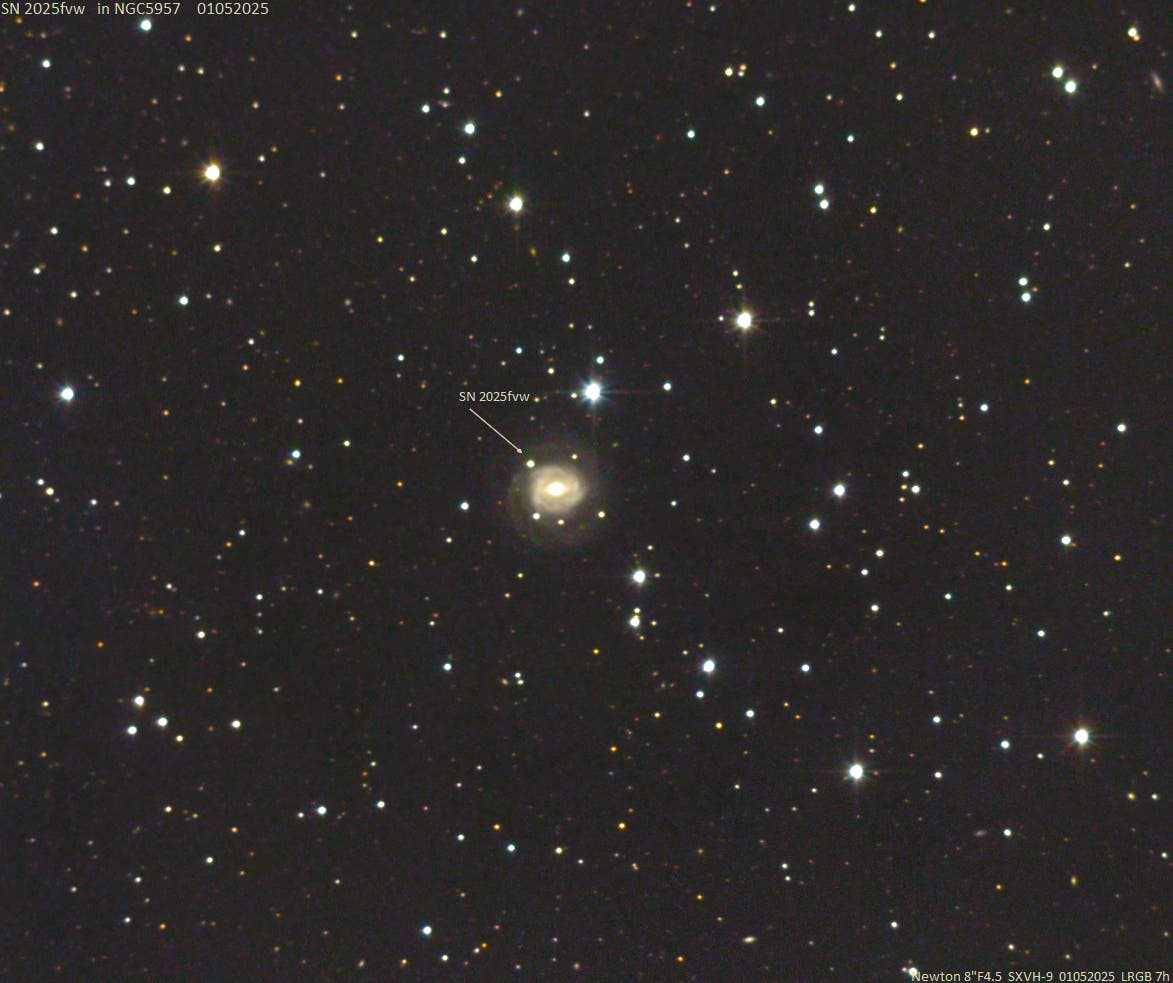 Letzter Blick auf die SN2025fvw in NGC 5957