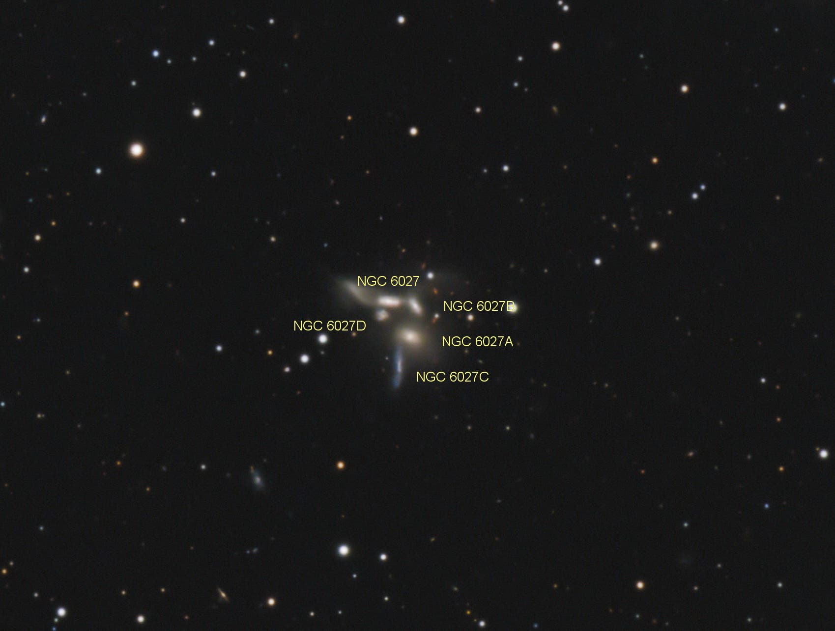NGC 6027 (Seyferts Sextett) Objekte