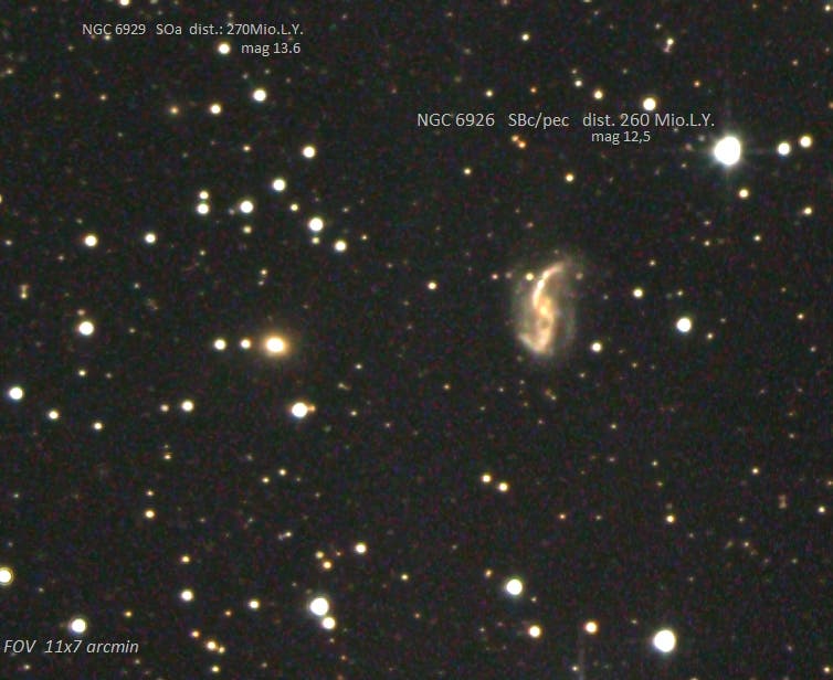 NGC 6926 und NGC 6929 im Sternbild Adler (2)