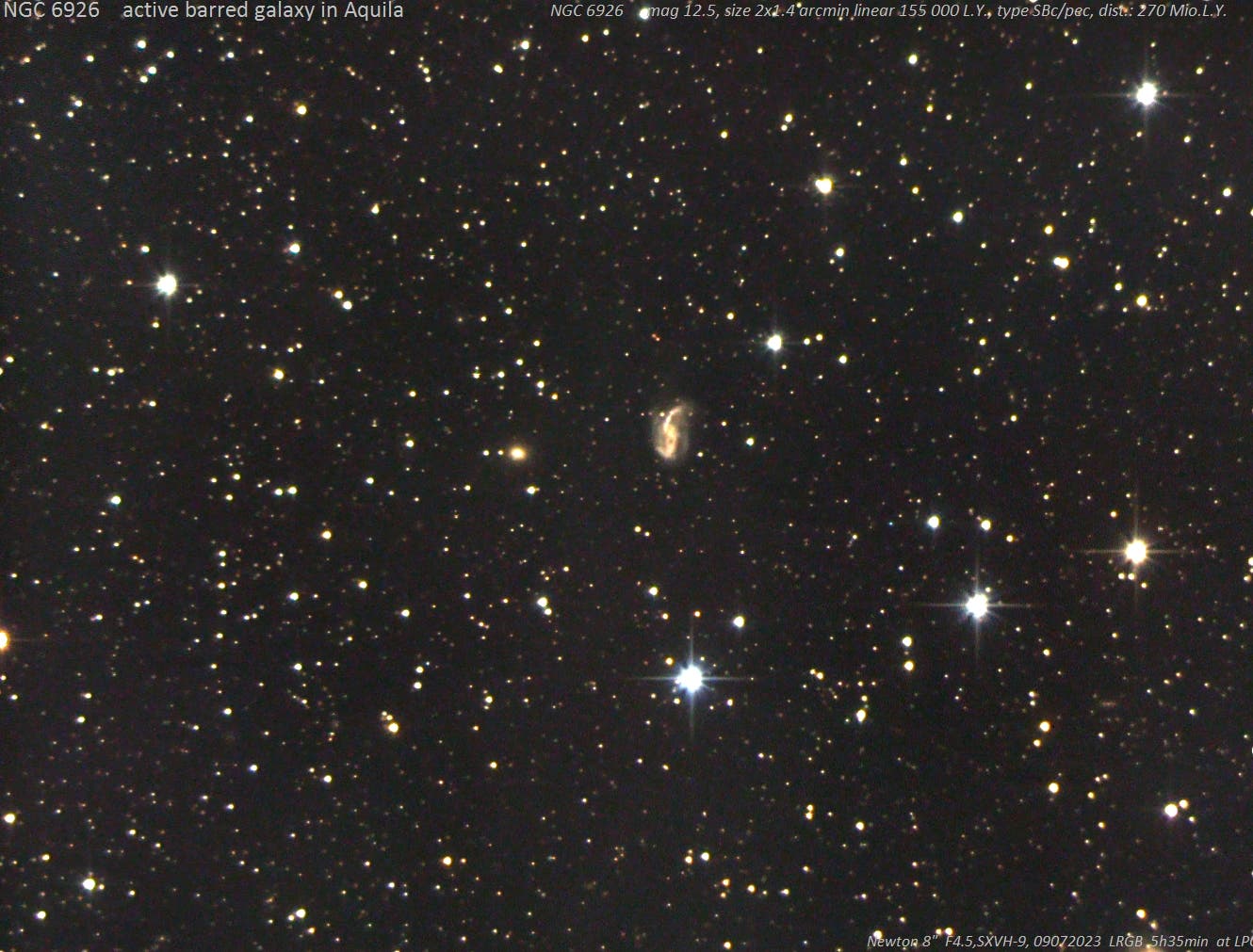 NGC 6926: Galaxie mit AGN im Sternbild Adler (1)
