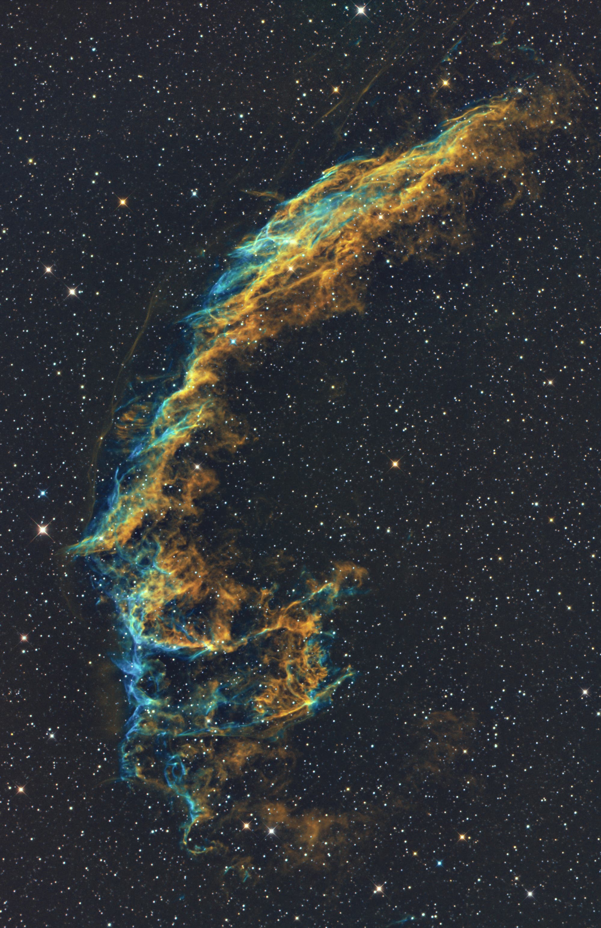NGC 6992 und 6995, der Ostteil des Zirrusnebels