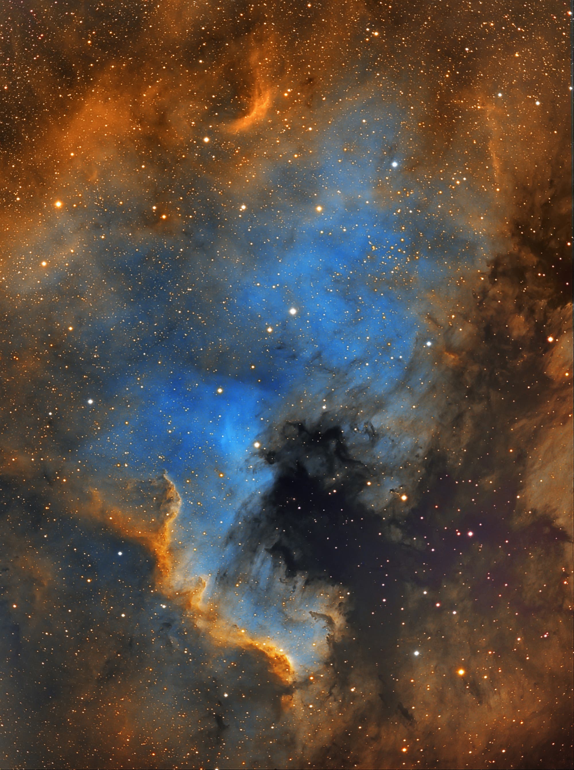 NGC7000 - Nordamerikanebel in Hubble-Palette