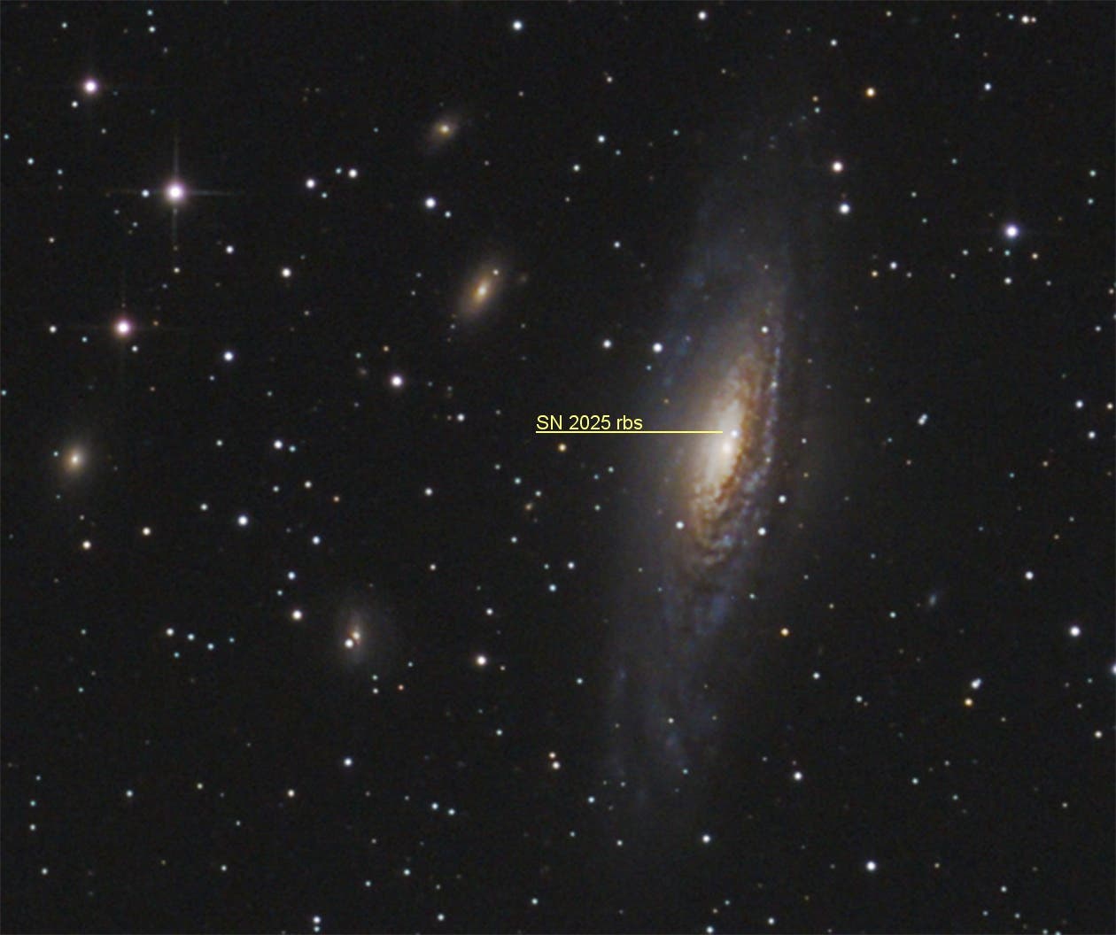 NGC 7331 mit SN 2025 rbs (Objekte)