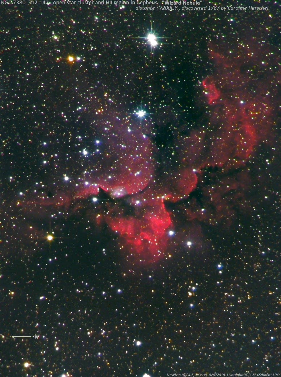 NGC 7380 "Wizard Nebula" - Detail der Zentralregion