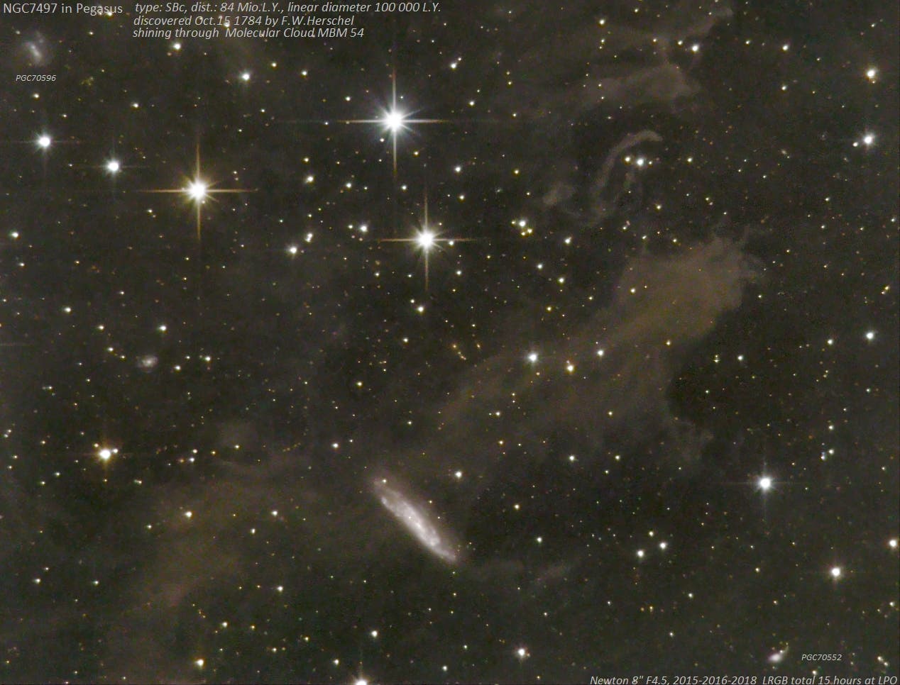 NGC 7497 und Molekülwolke MBM54 im Pegasus
