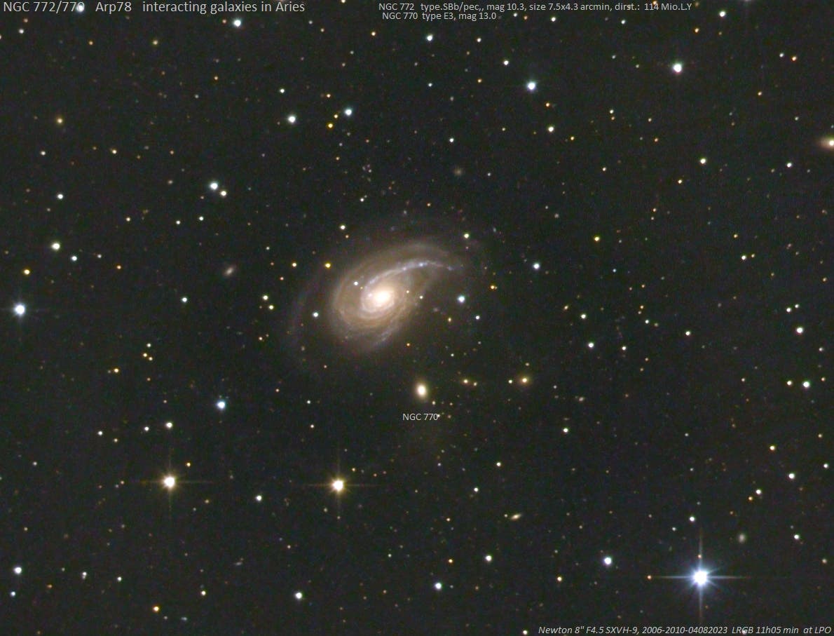 NGC 772/770 (Arp78) im Sternbild Widder