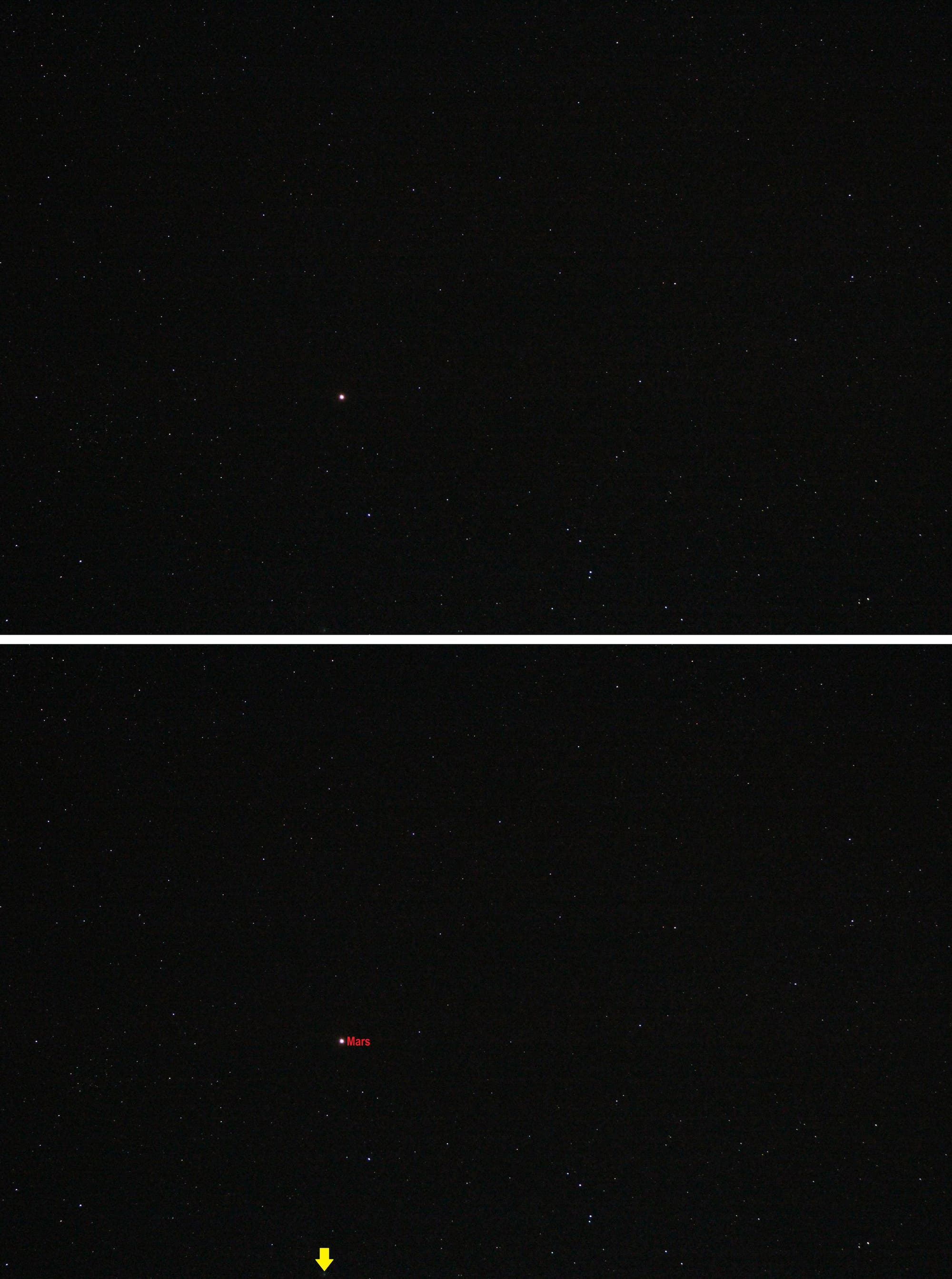 Mars und Komet C/2022 E3 (ZTF) im Sternbild Stier
