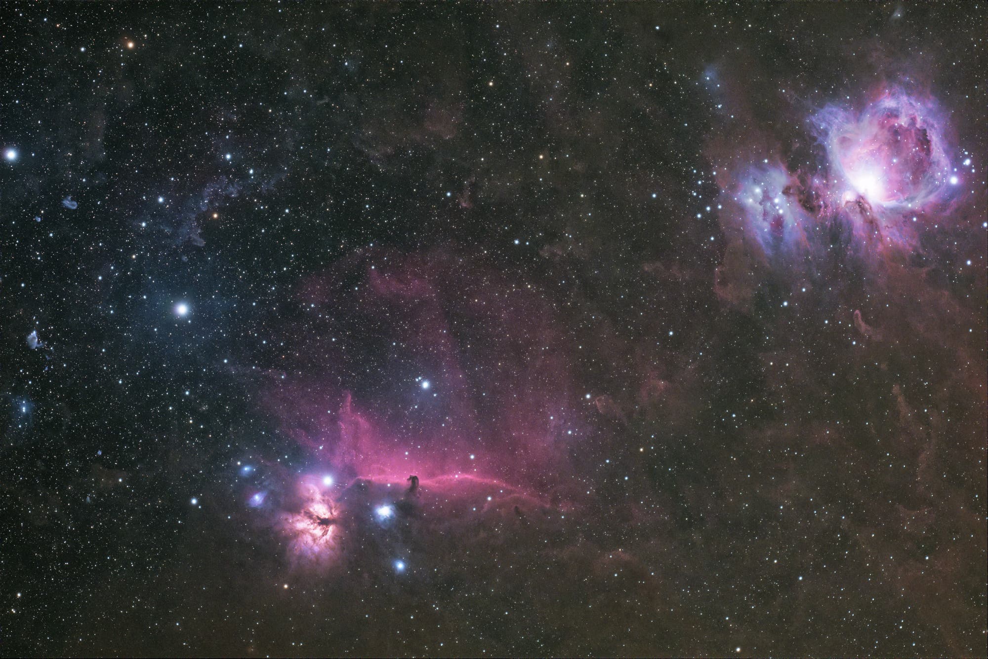 Messier 42, IC434 und Umgebung