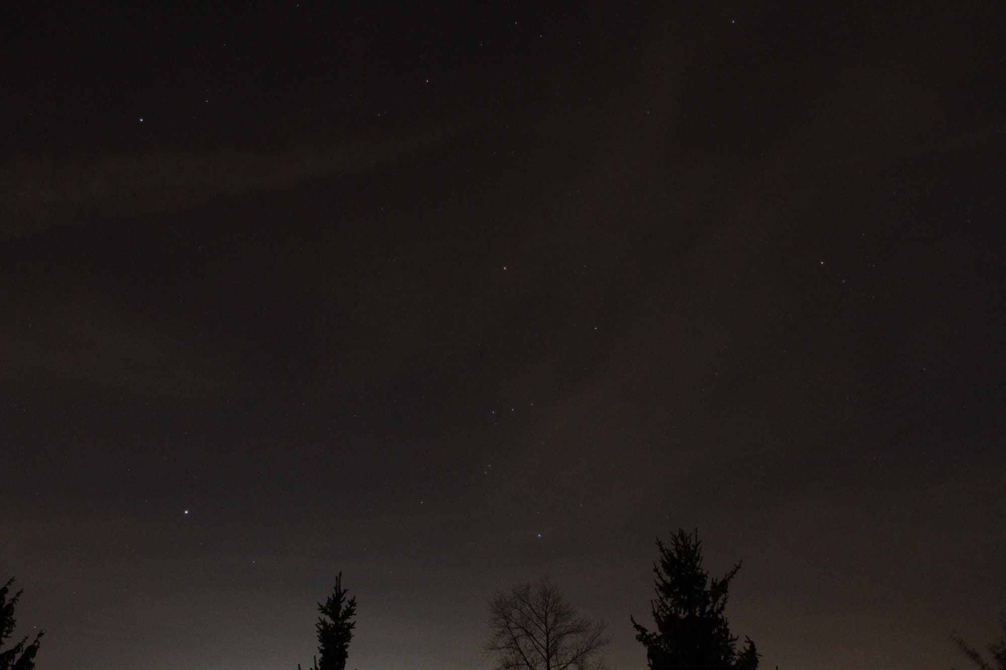 Wintersternbilder Orion, Großer und Kleiner Hund, Stier u.a.