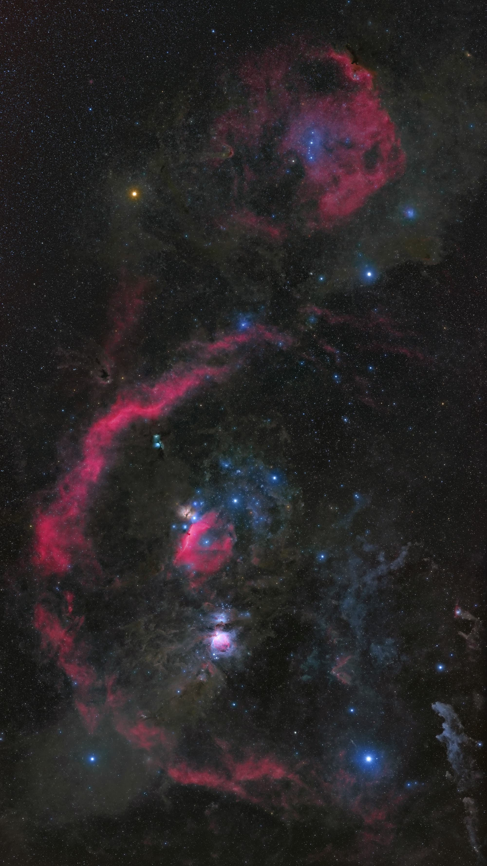 Orion-Mosaik in RGB und H-Alpha