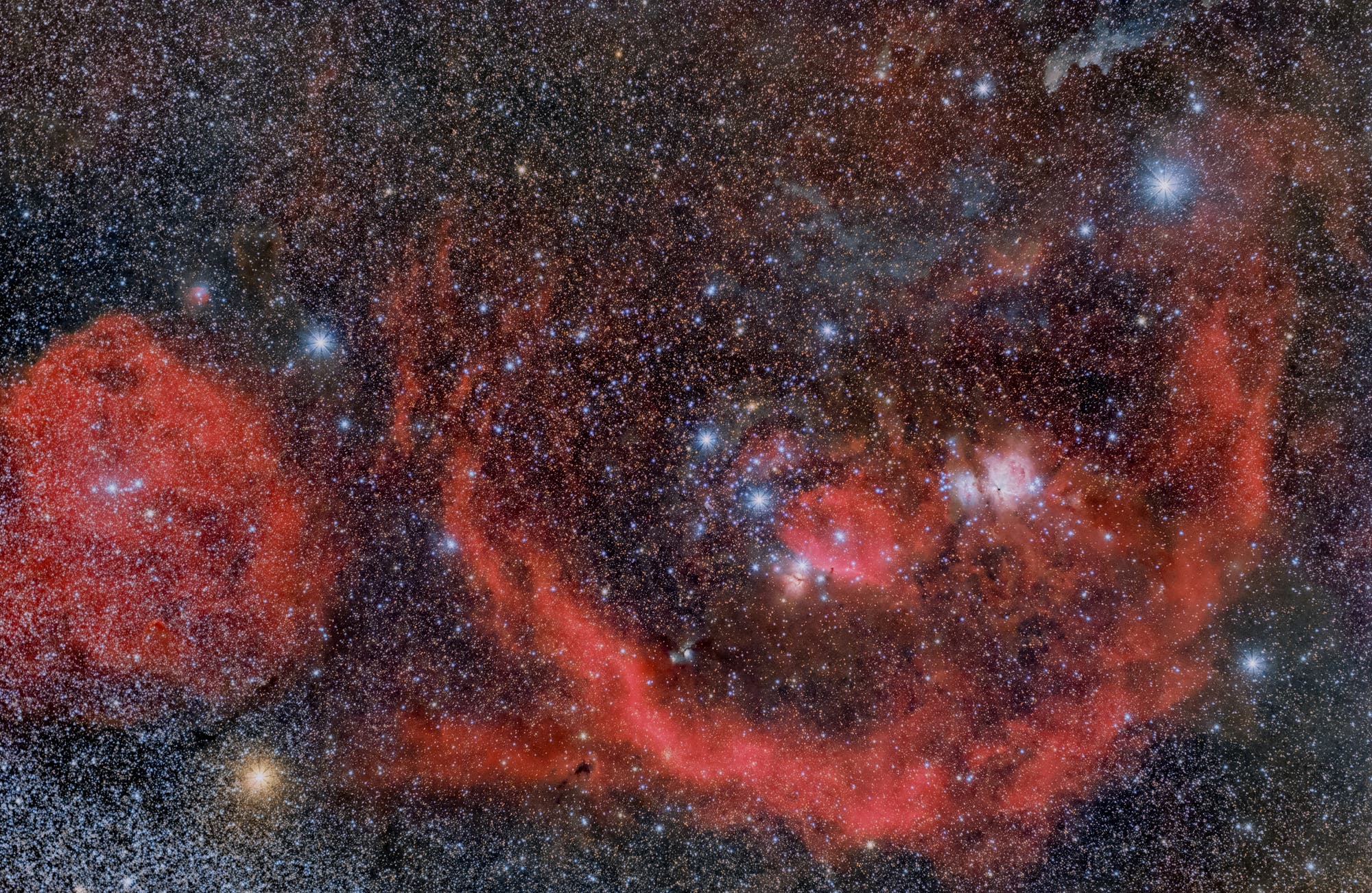 Orion Weitfeld als H-Alpha/RGB-Komposit