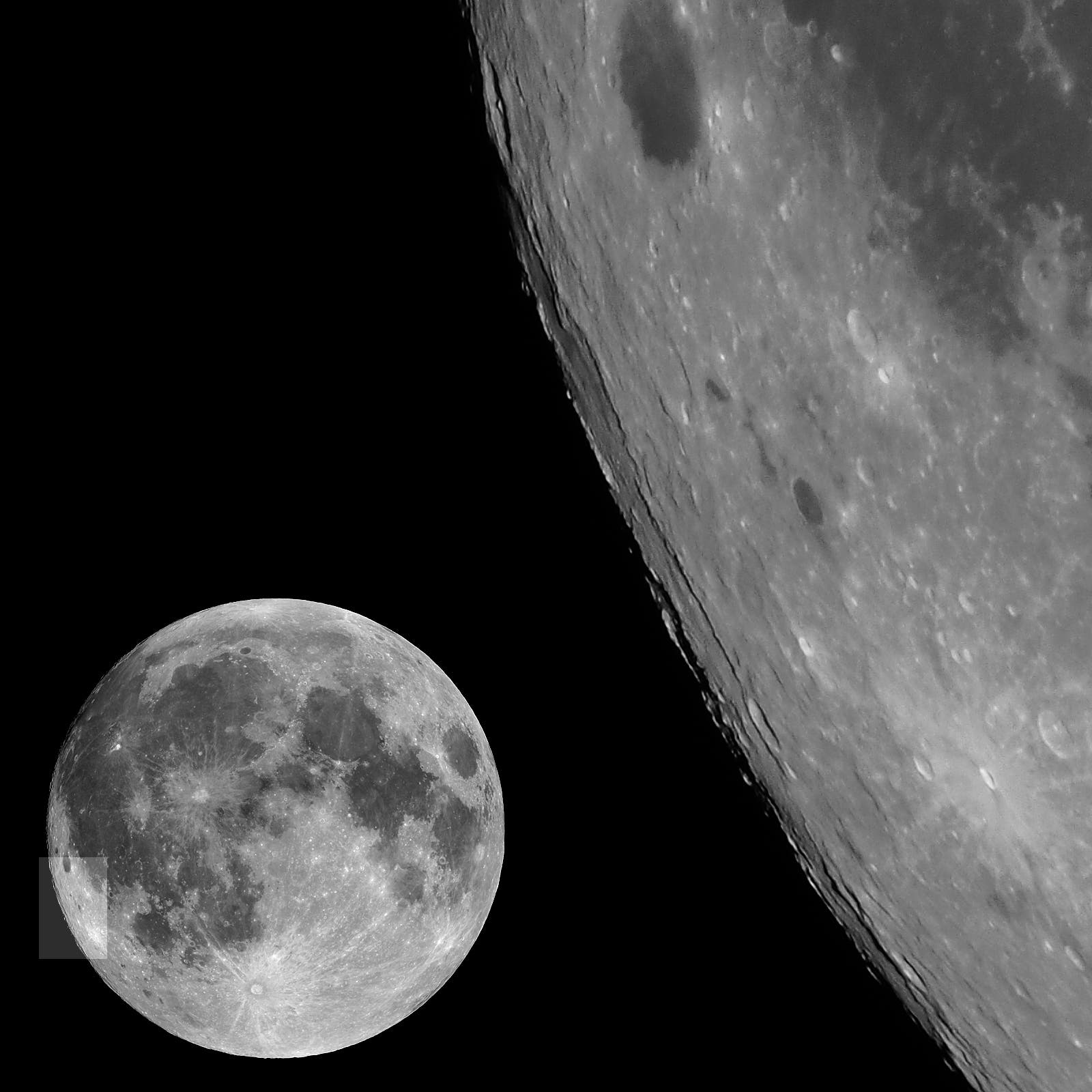 Mare Oriental neun Stunden vor der Mondfinsternis