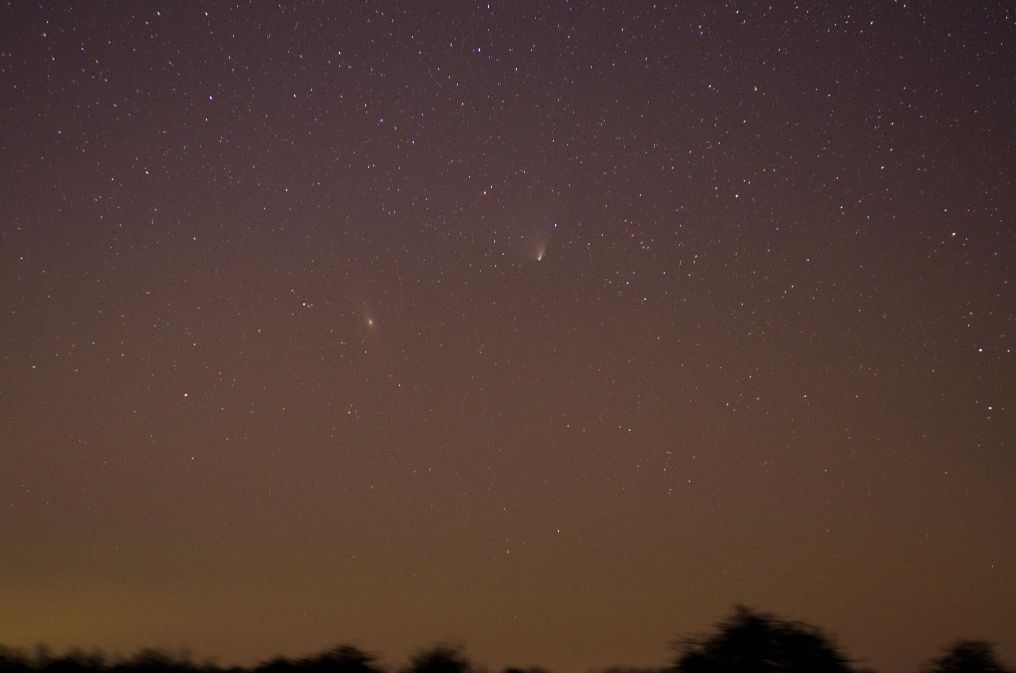 Andromedagalaxie und Komet PANSTARRS