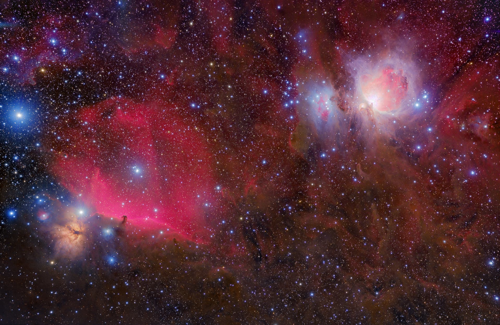 Orion - Flame, Horsehead and Great Nebula