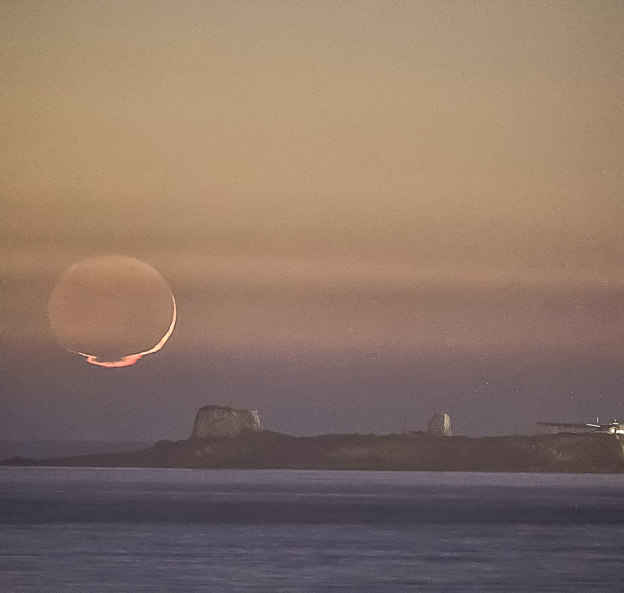 Inferior mirage over punta braccetto Sicily Italy 