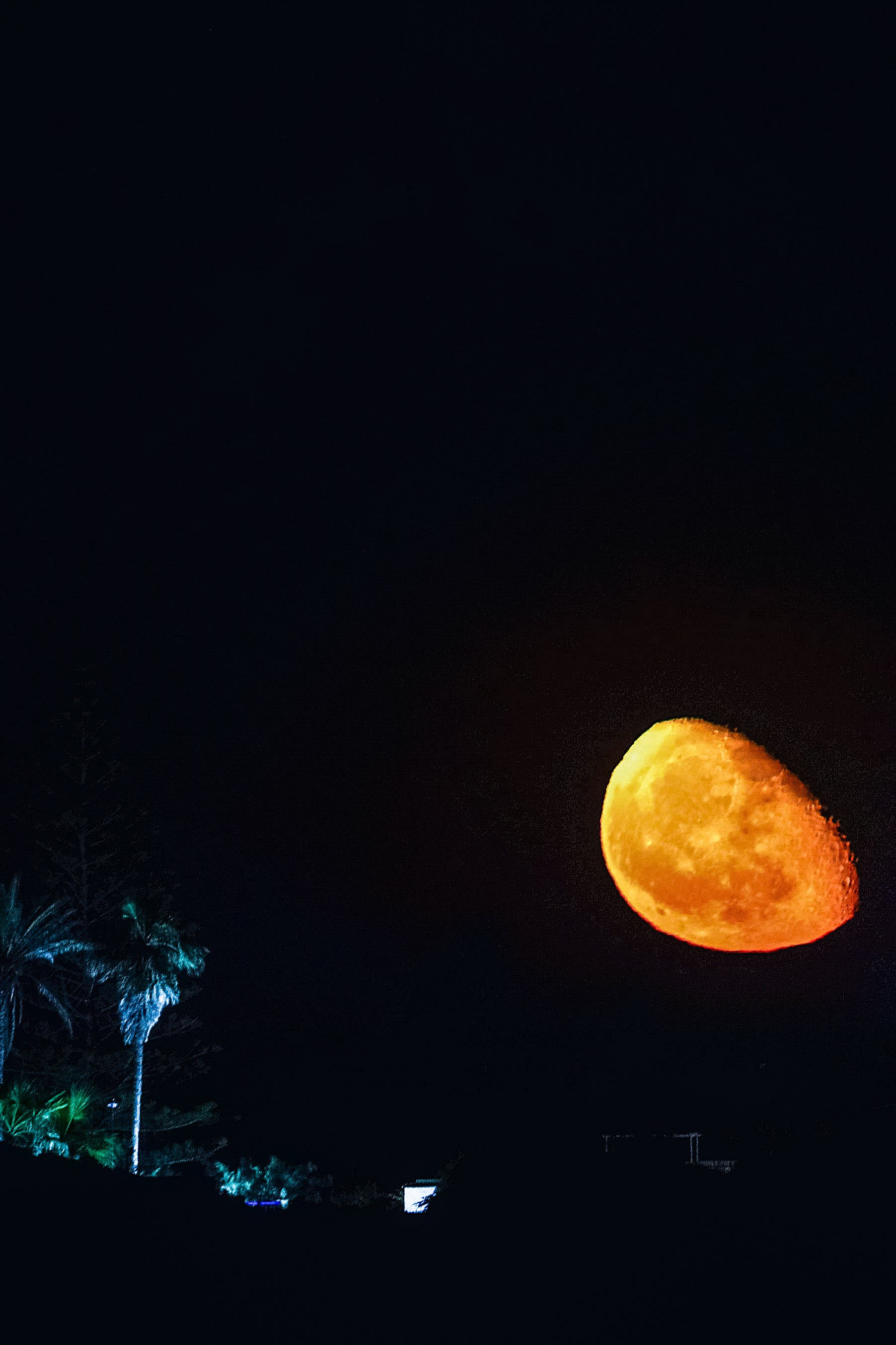 Moon at 66% over punta micino pachino Italy Sicily 
