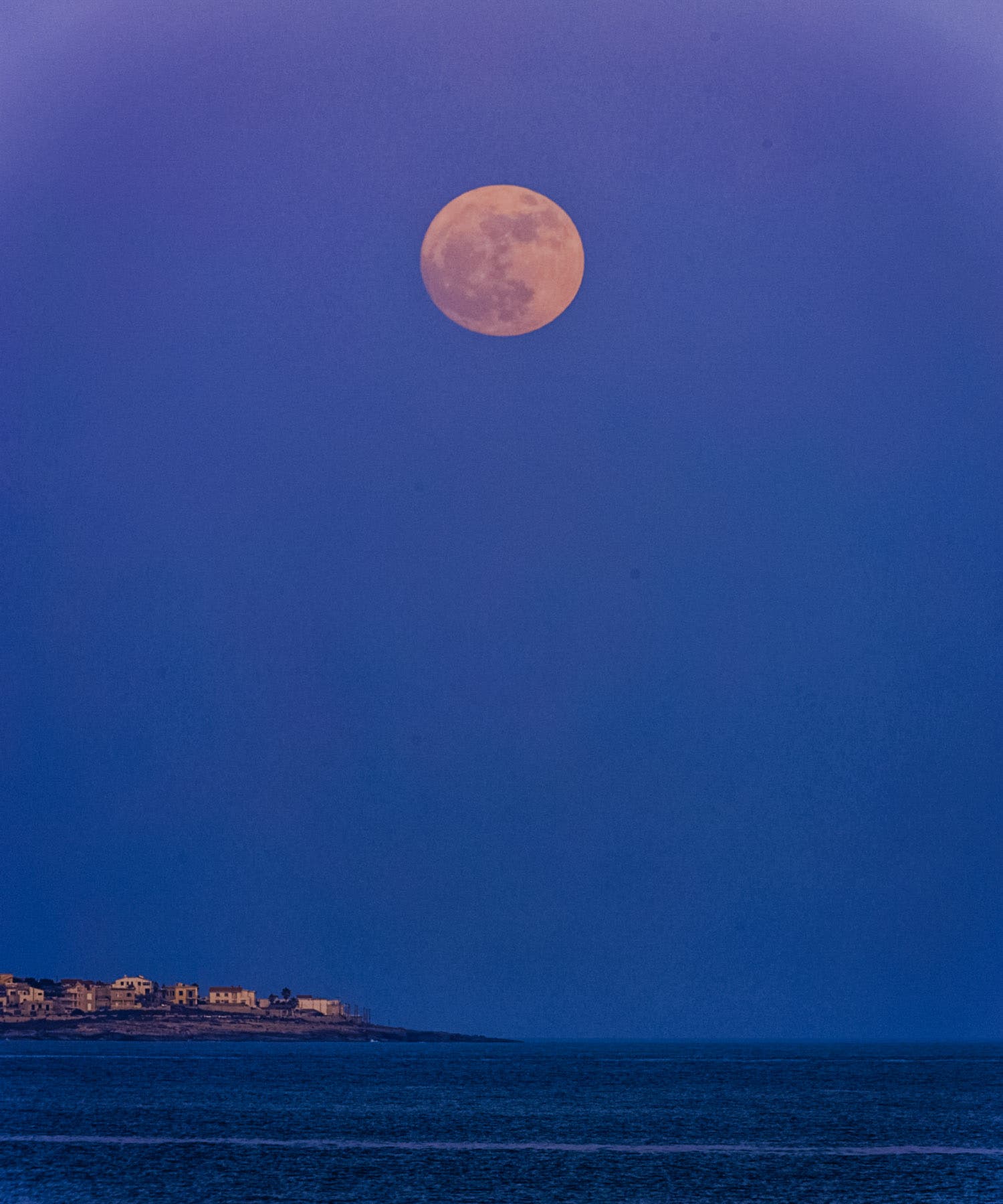 Lunar dawn Cava D'aliga Italy Sicily 