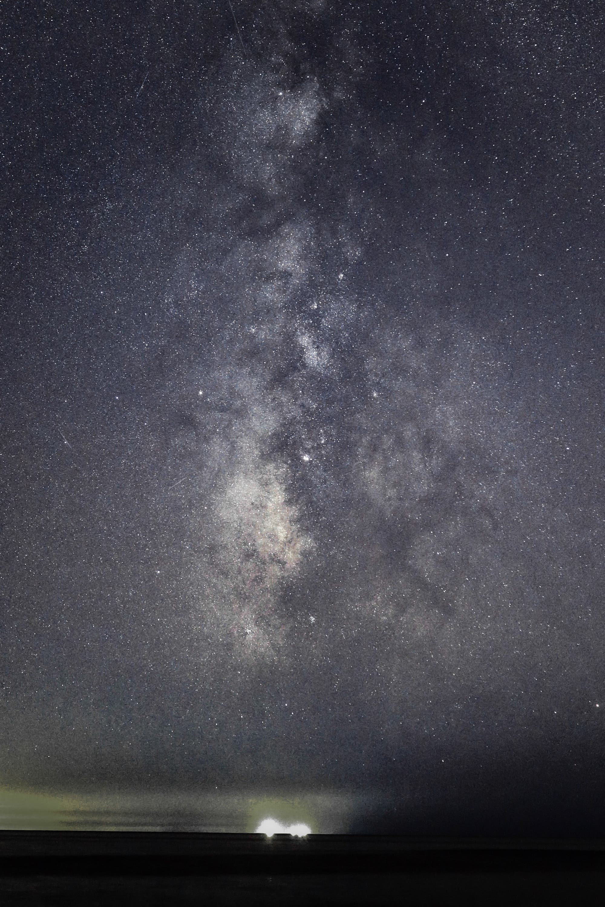 Milky way meets the lights of the sea, Sampieri, Italy, Sicily 