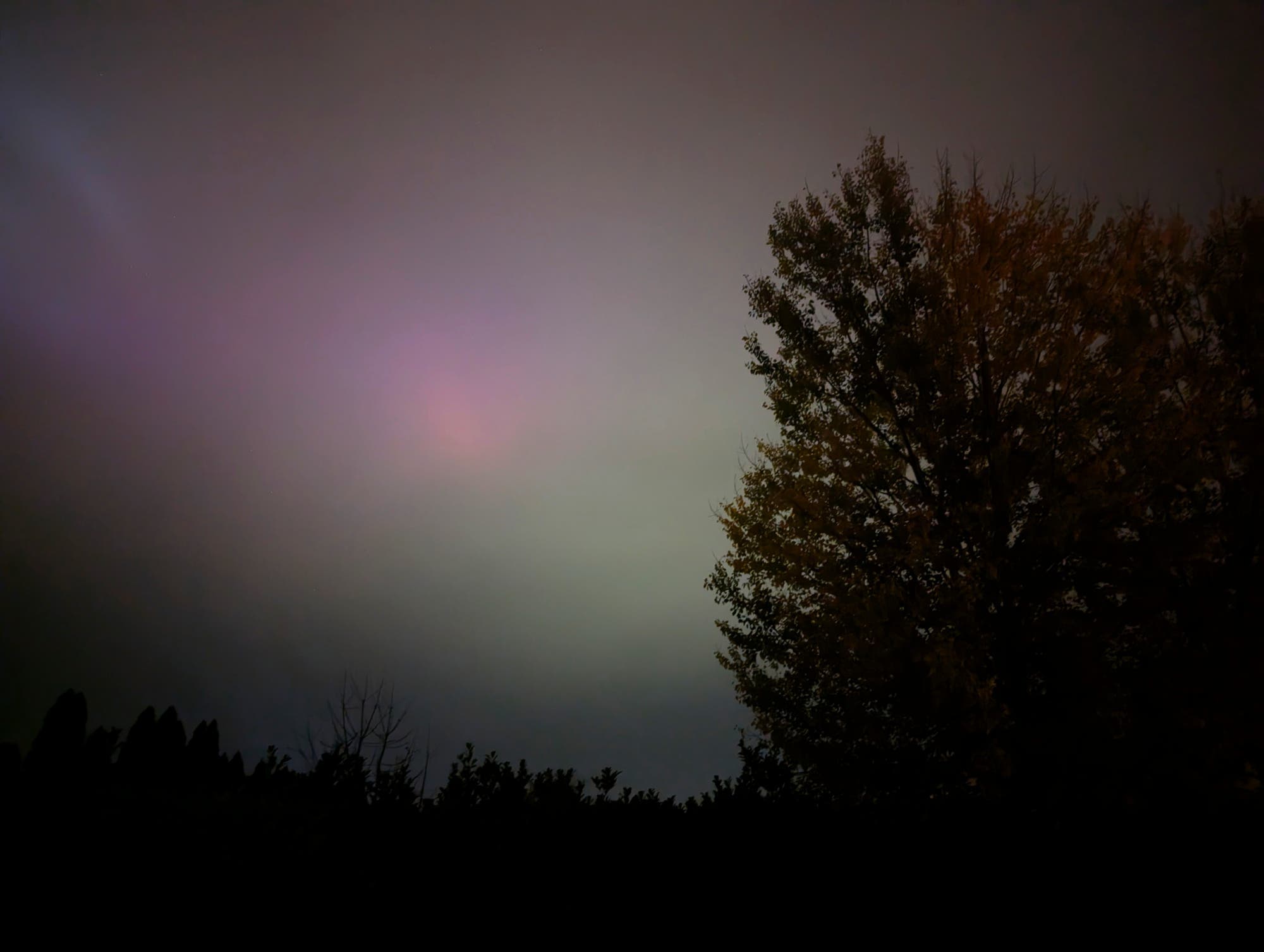 Leichte Polarlichter über Harsewinkel 