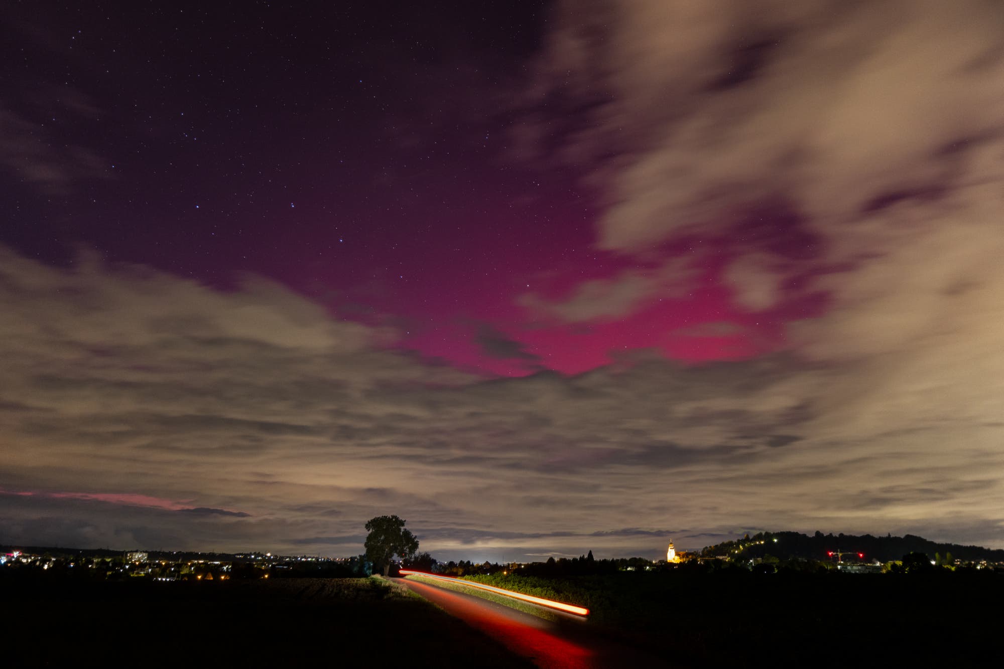 Polarlichter über Herrenberg am 10. Oktober 2024