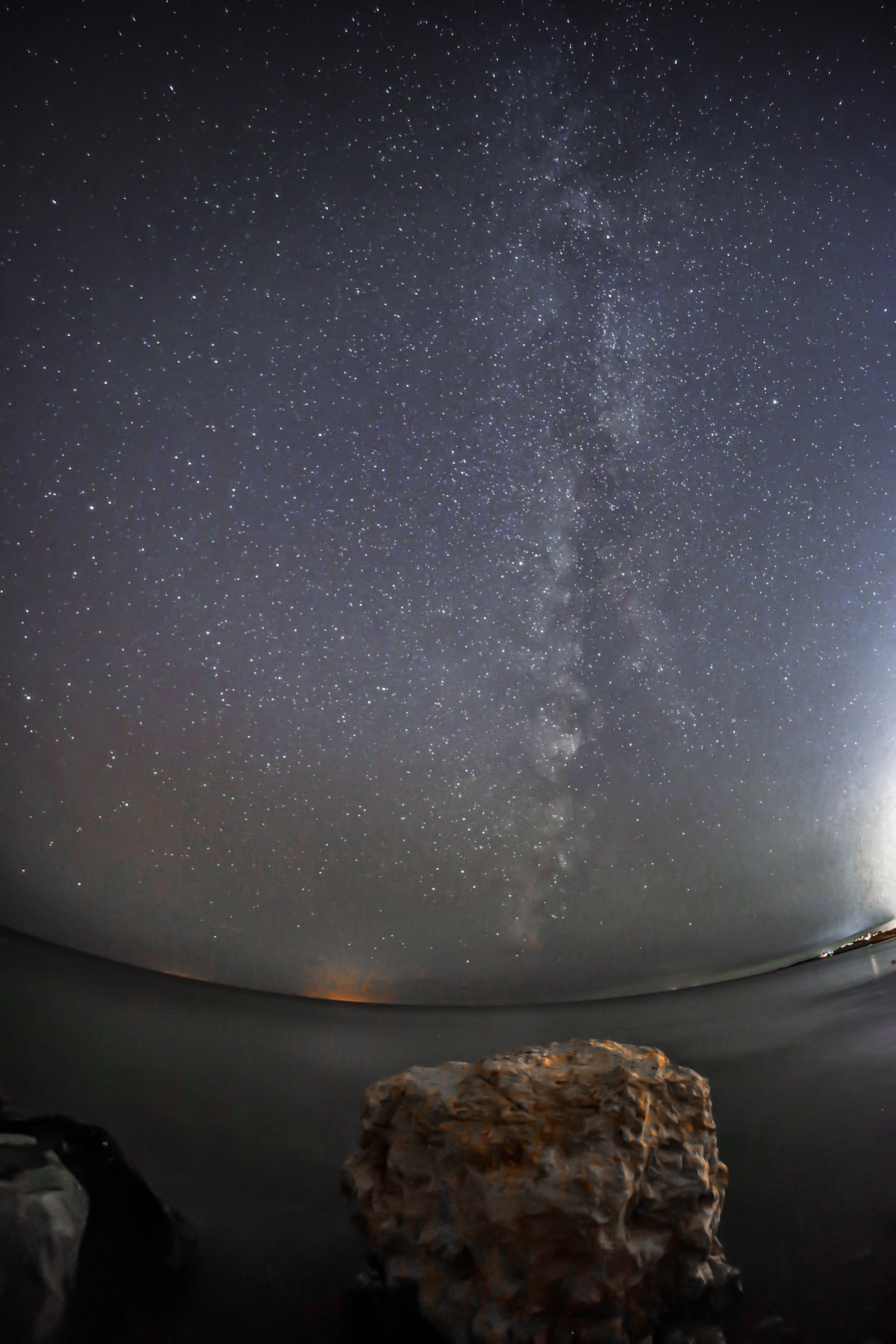 Milky way over the Sea Porto Ulisse Sicily