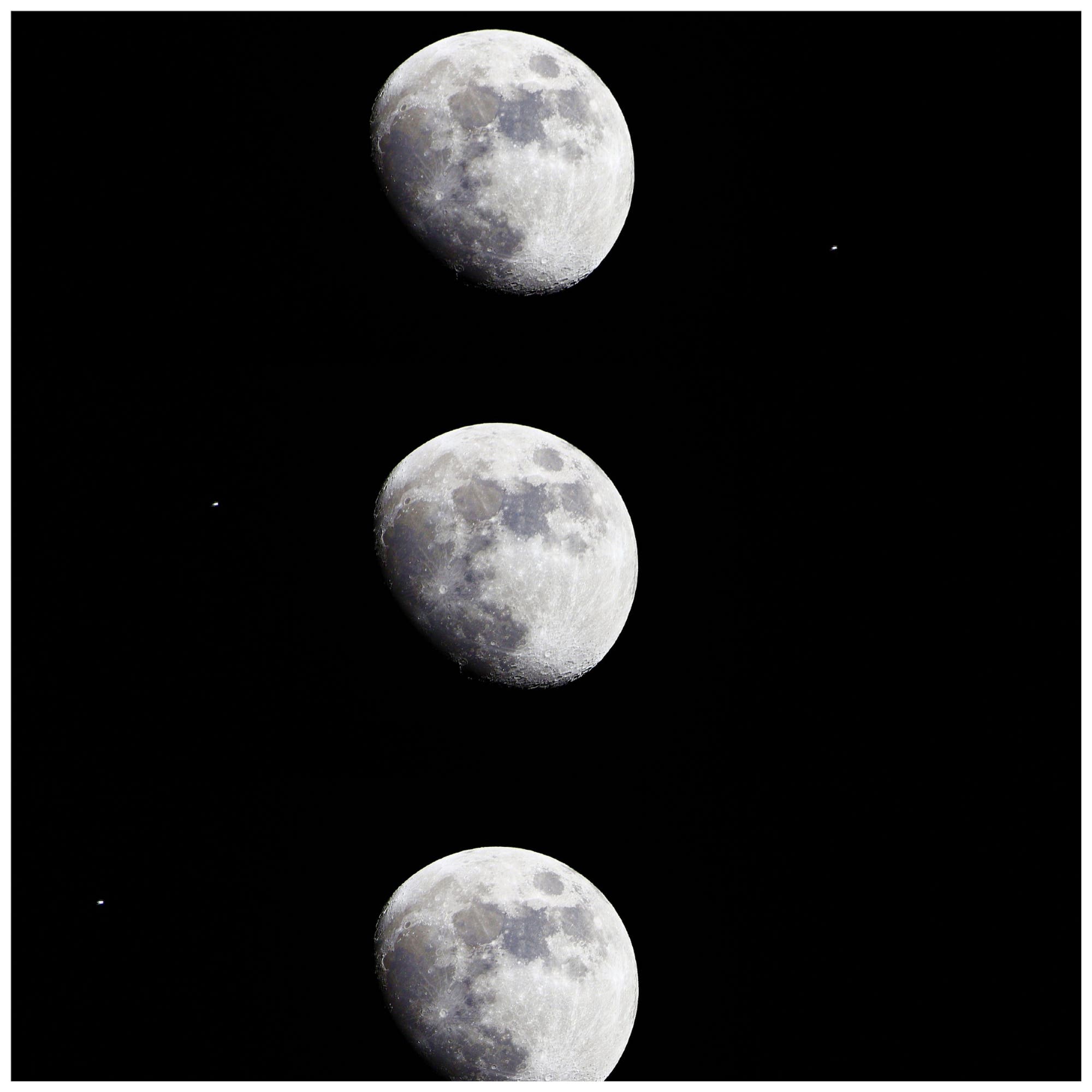 Passage of the International Space Station from right to left 