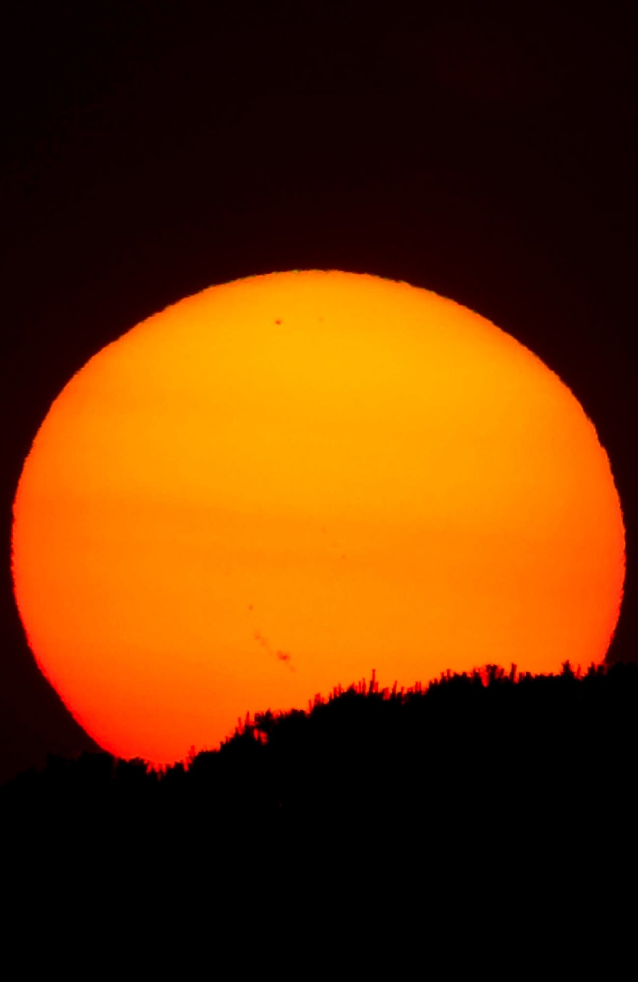 Subspots image made without sun filter above the trees plaia grande