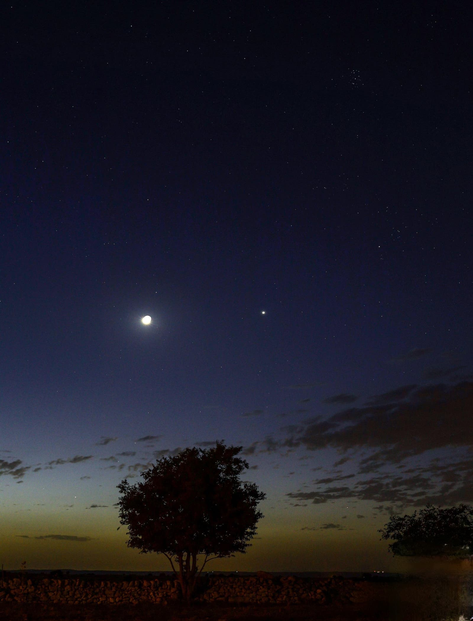 New spectacular dawn conjunction over Ragusa Italy Sicily 