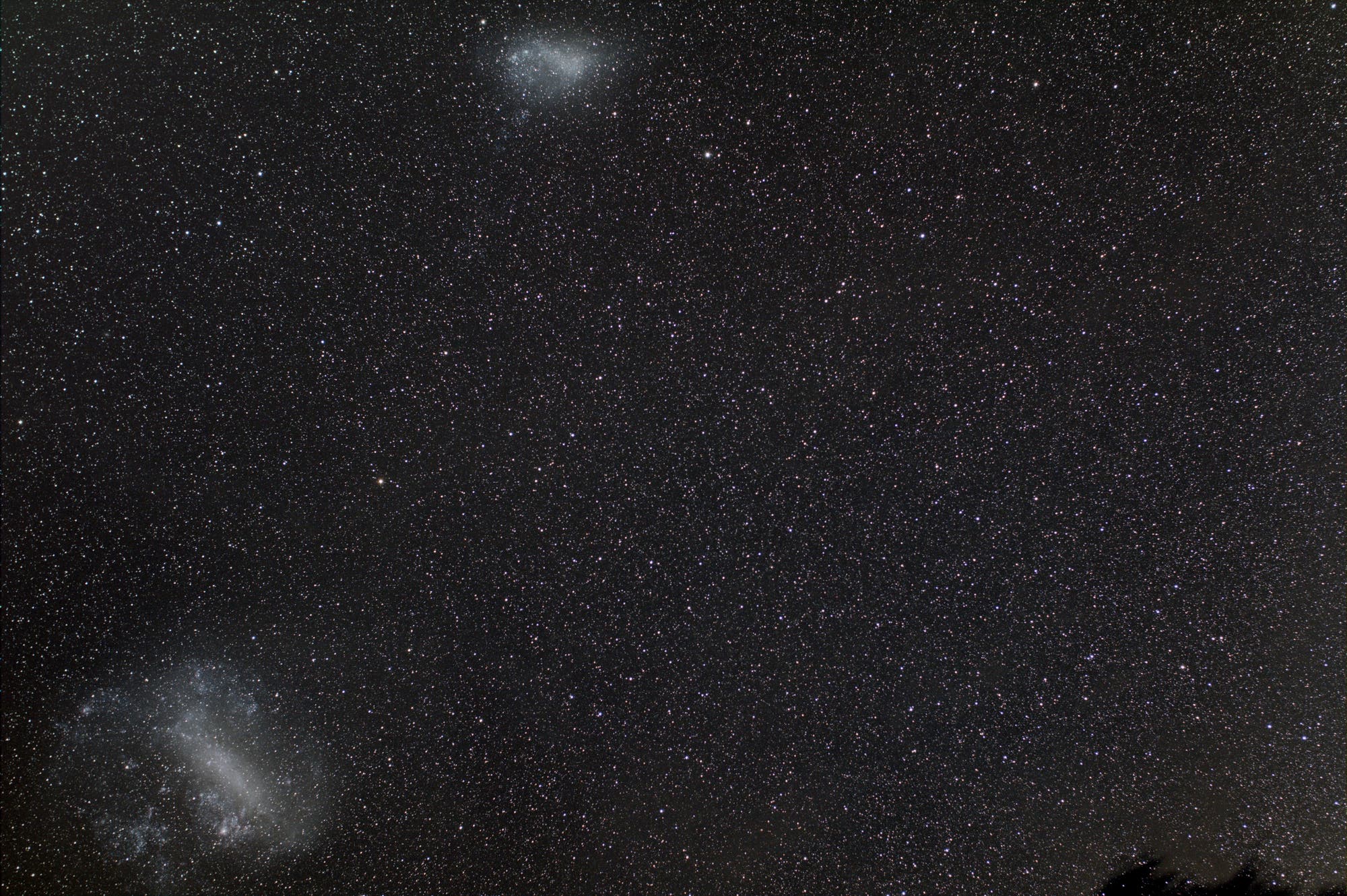 Himmelssüdpol mit der Großen und der Kleinen Magellanschen Wolke
