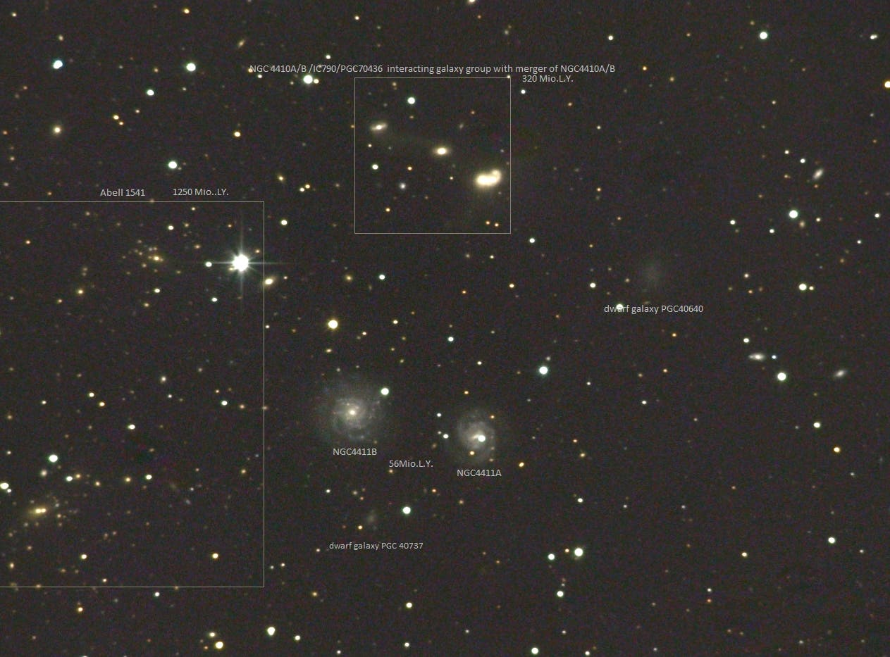 Ein Ort von Schönheit im Sternbild Jungfrau  (mit Objektlabels)
