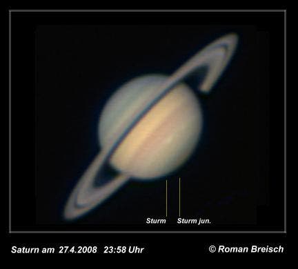 Und nochmal der Sturm auf Saturn, diesmal mit kleinem Bruder