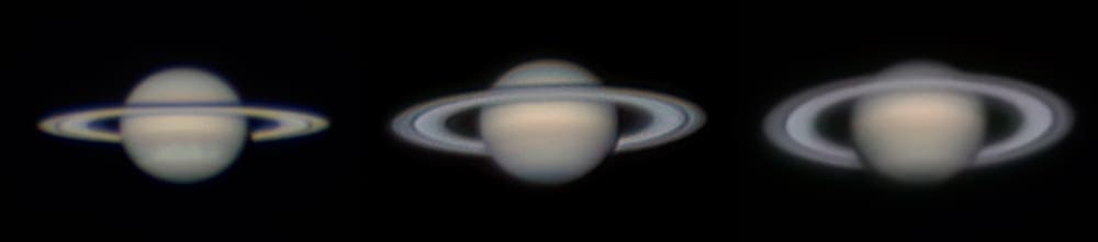 Saturn über drei Jahre hinweg