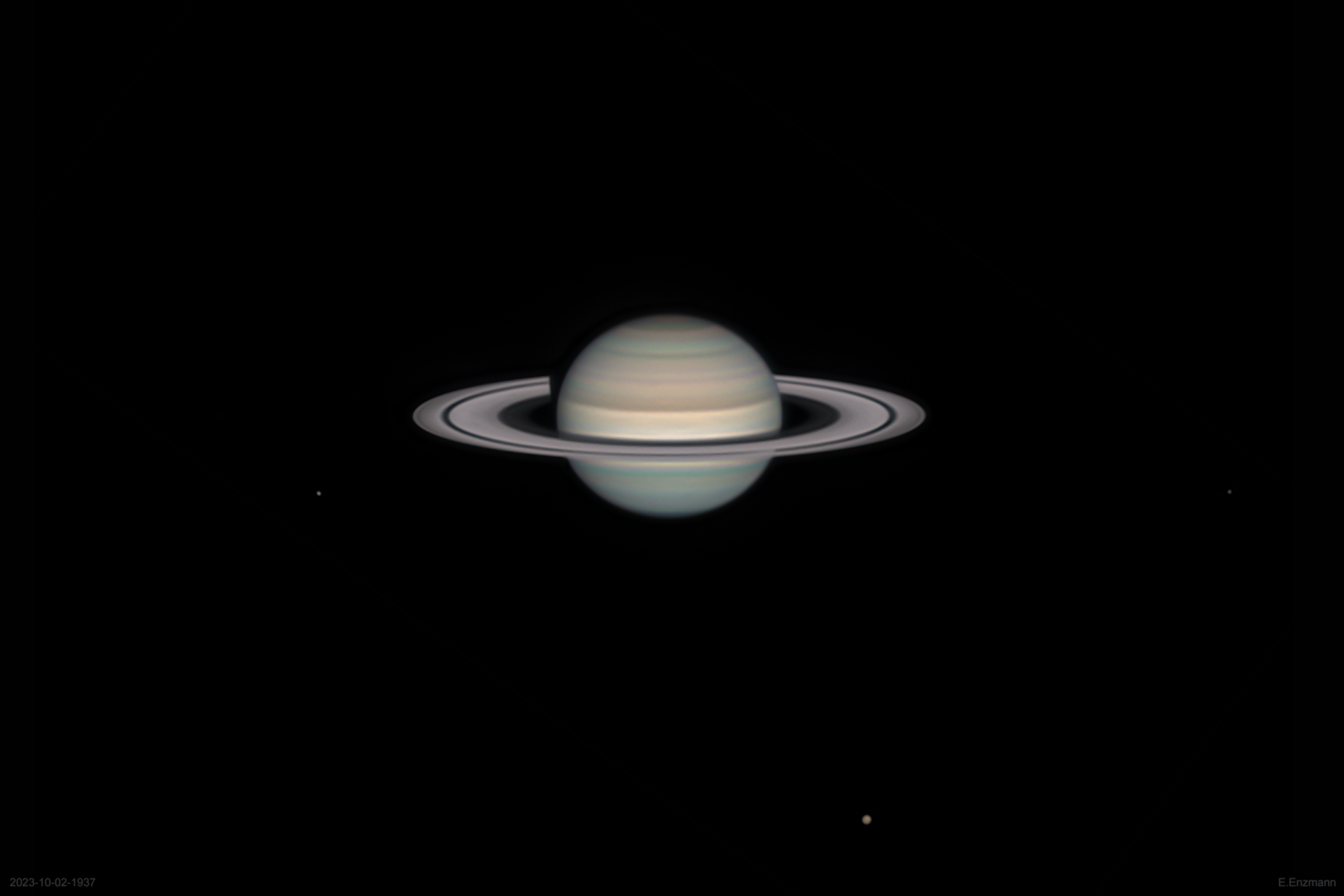 Saturn am 2. Oktober 2023 mit Titan