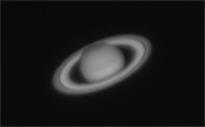 Saturn bei sehr schlechtem Seeing im Infraroten