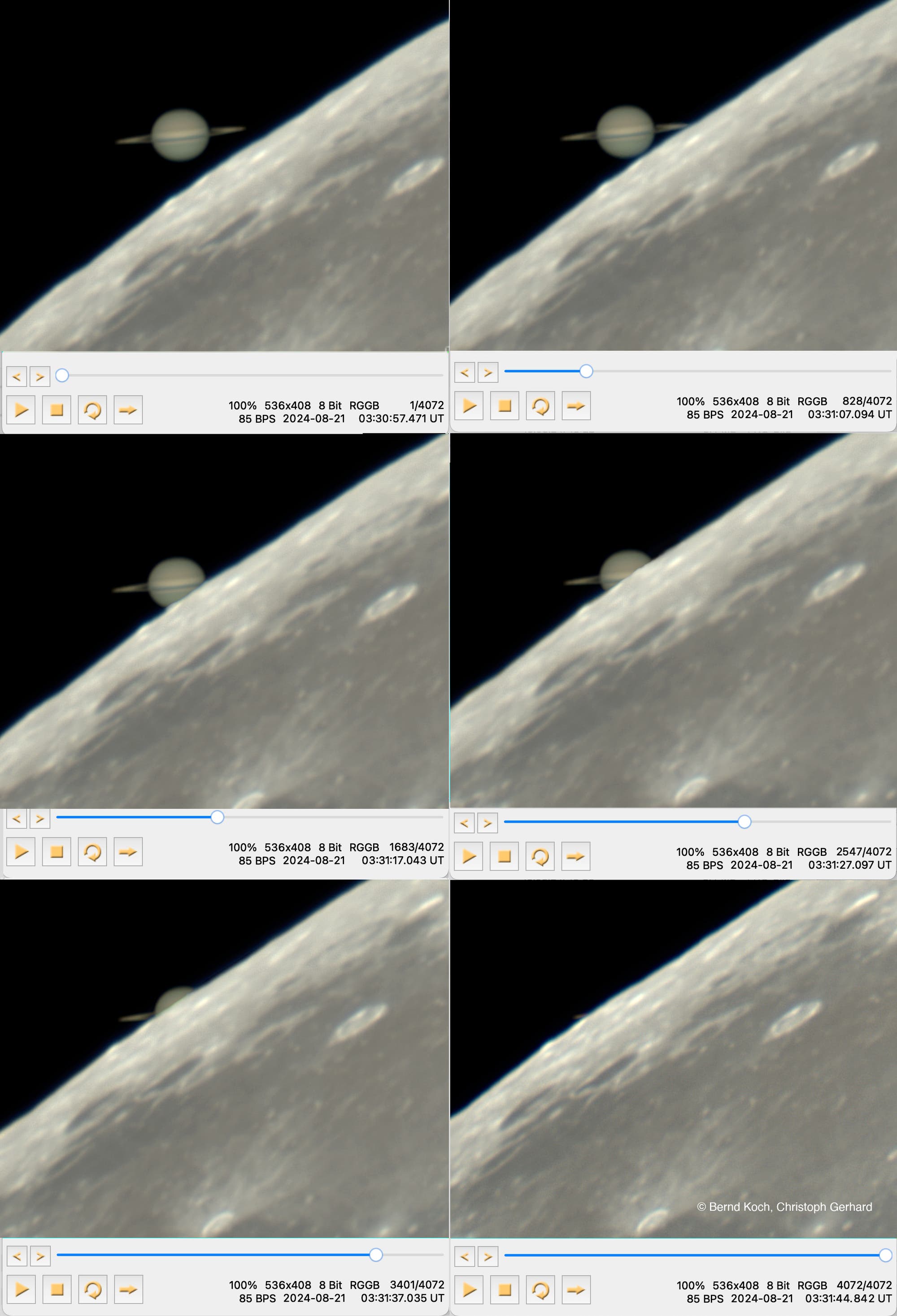 Saturnus’ occultatie van de maan op 21 augustus 2024